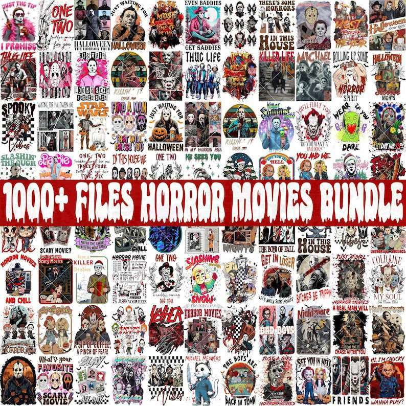 1001+ Bundle Halloween, Horror Movie Character, Scary Movie, Sublimation Design
