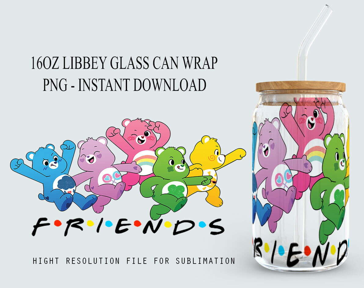 16oz Wrap, 16oz Libbey Glass Can, Frosted Can Glass, Sublimation Design 2