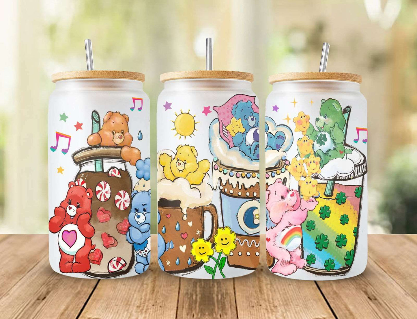 16oz Wrap, 16oz Libbey Glass Can, Frosted Can Glass, Sublimation Design 3