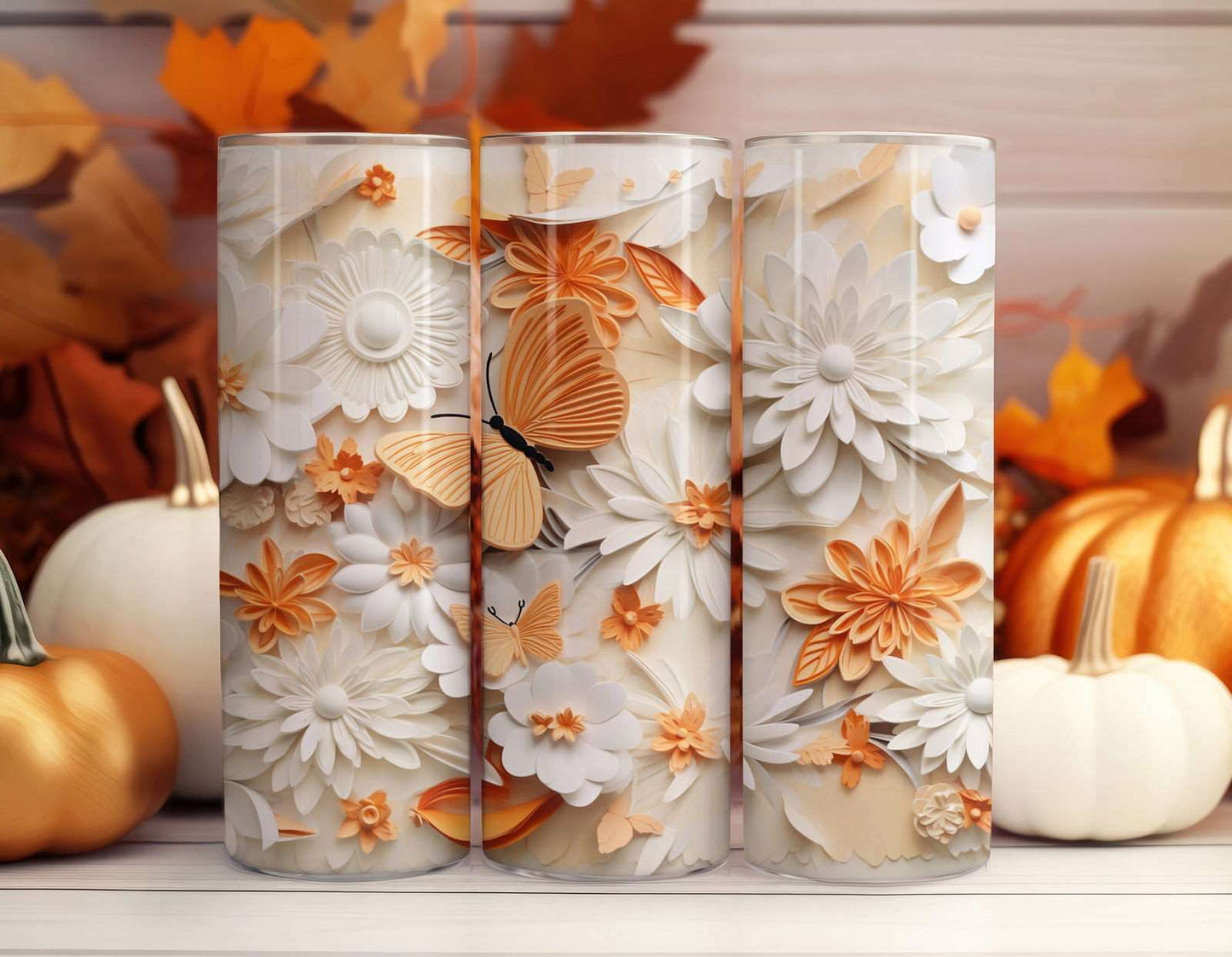 20oz Fall Tumbler Mockup Bundle Halloween Tumbler Mockup