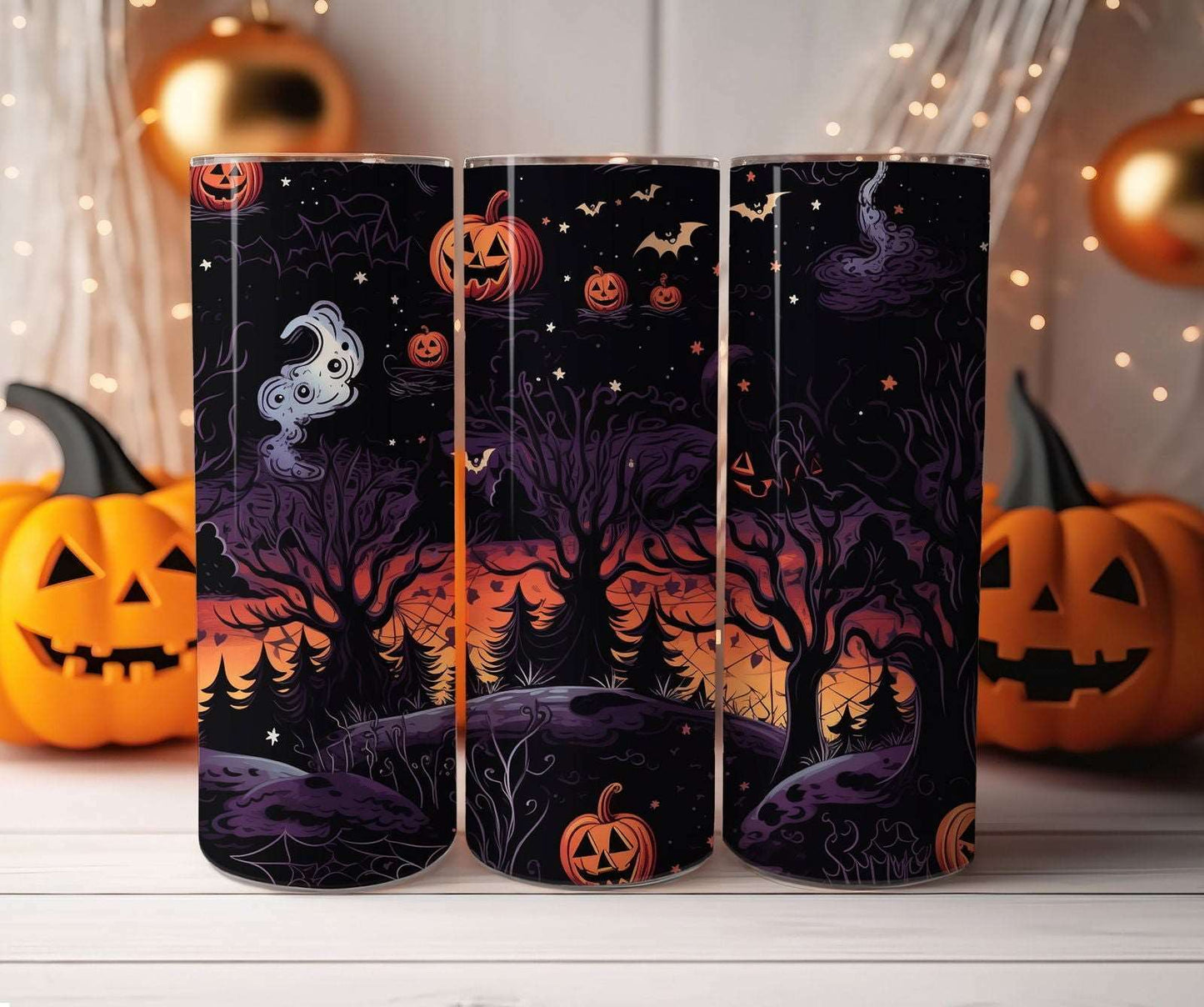 20oz Fall Tumbler Mockup Bundle Halloween Tumbler Mockup