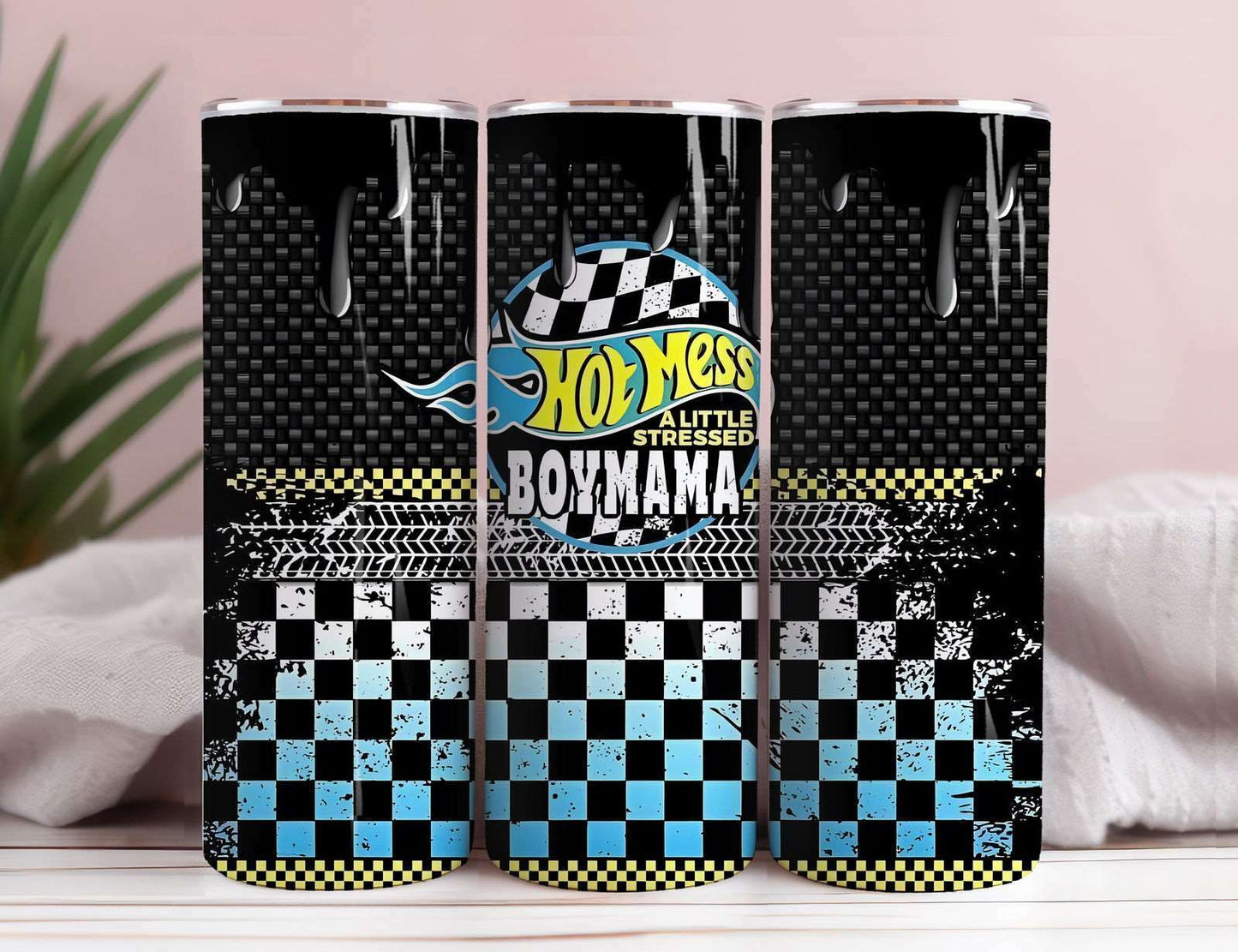 20oz Skinny Tumbler, Mama Tumbler Png, Racing Sublimation Design