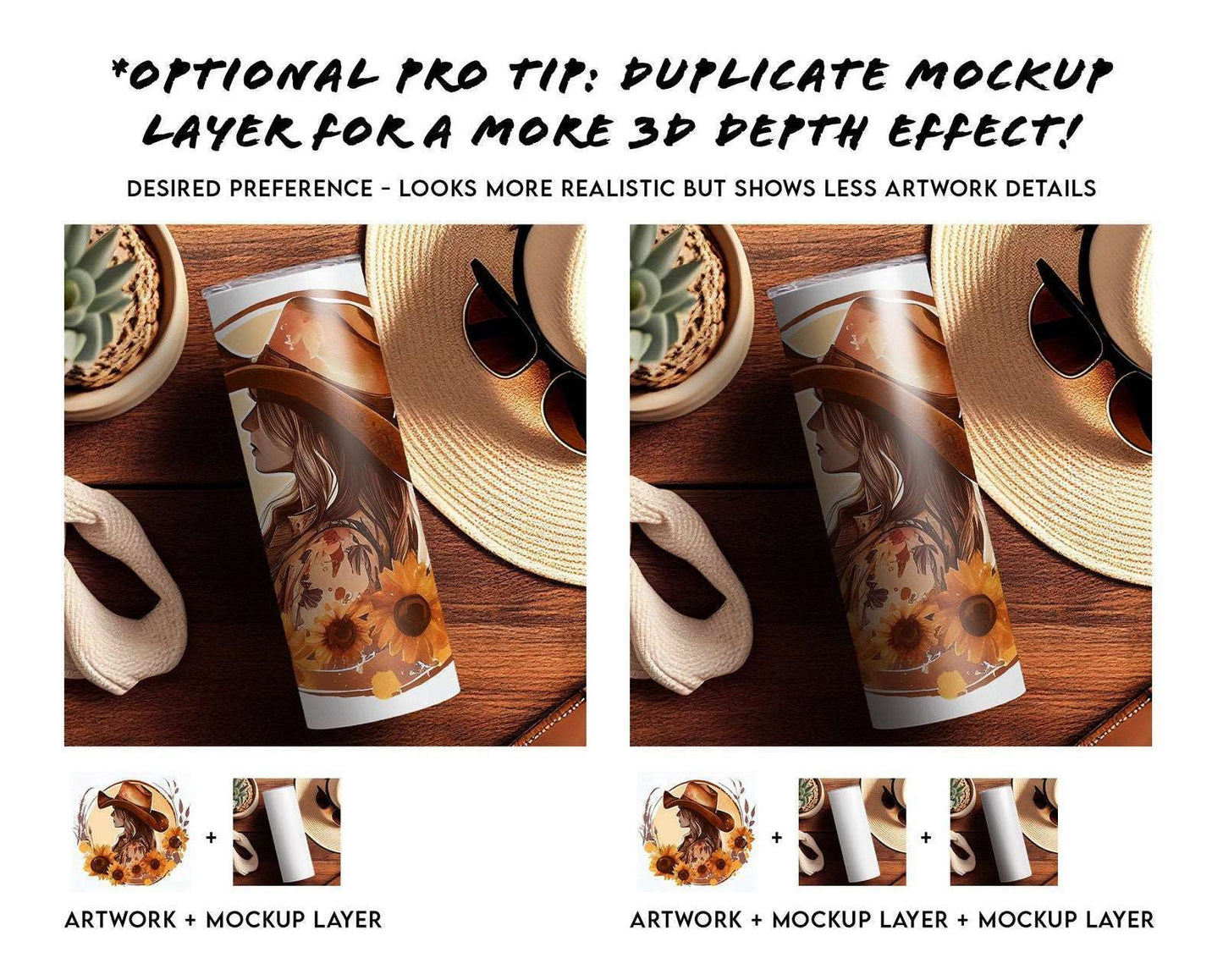 25 x Western Theme Skinny Tumbler Mockup Bundle 20oz Tumbler Mock-Up