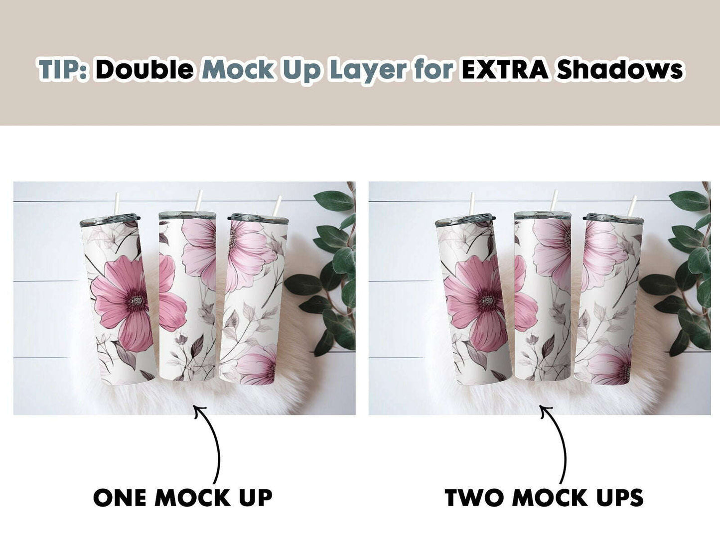 35 Different Boho Minimalist 20z Tumbler Straight Mock Ups PNG File