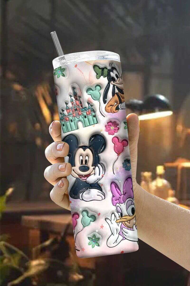 3D Cartoon Tumbler, Inflated Tumbler, Full Tumbler Wrap, 20oz Skinny Tumbler