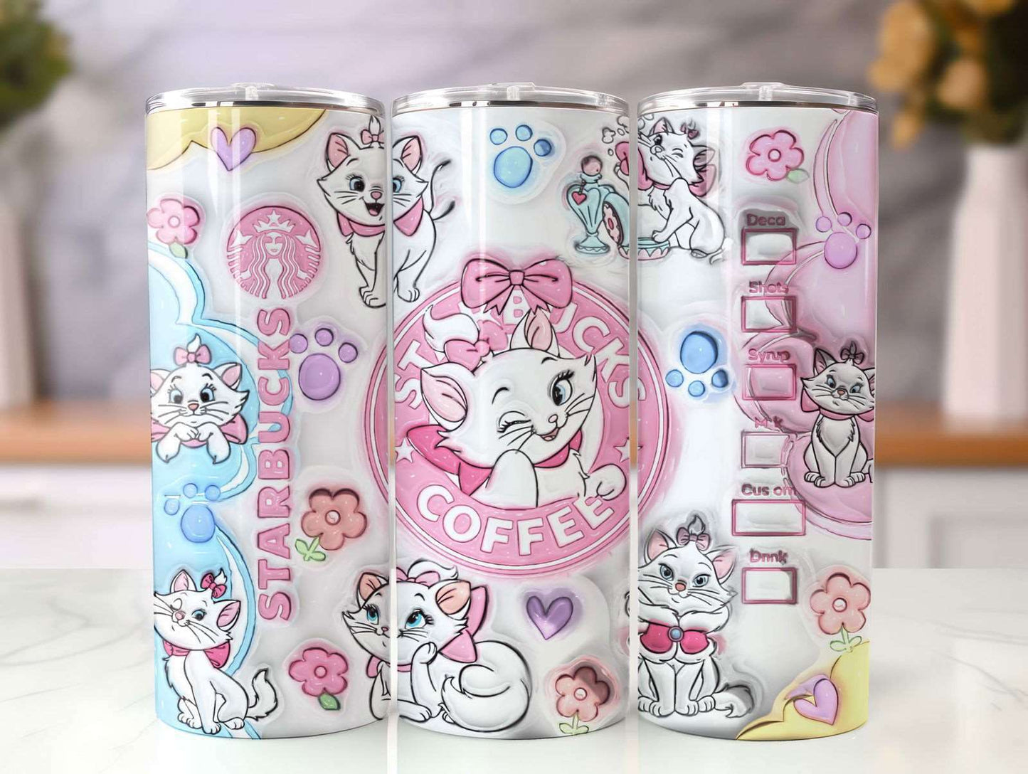3D Halloween Inflated Tumbler, Inflated Cat Tumbler Wrap 2