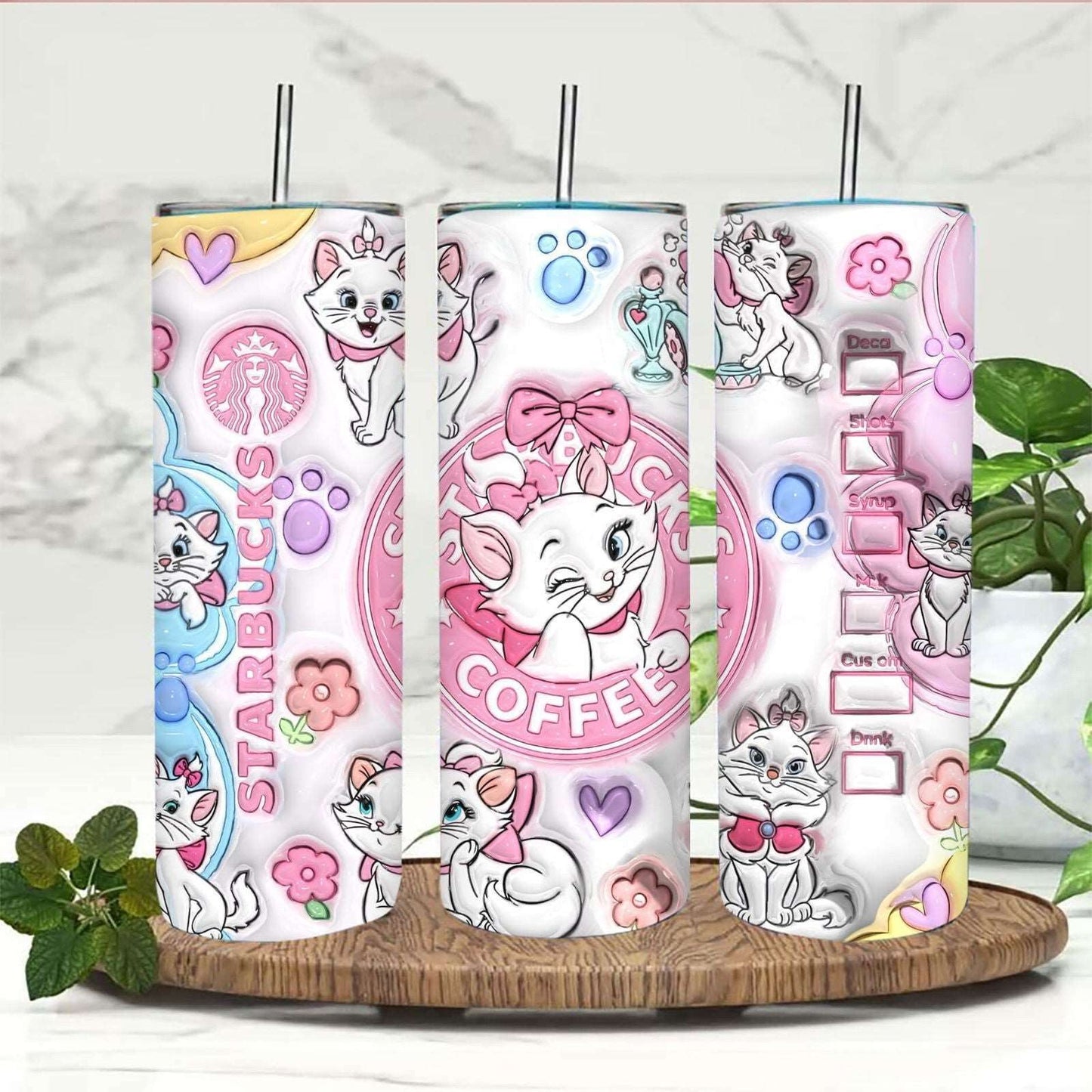 3D Halloween Inflated Tumbler, Inflated Cat Tumbler Wrap 2
