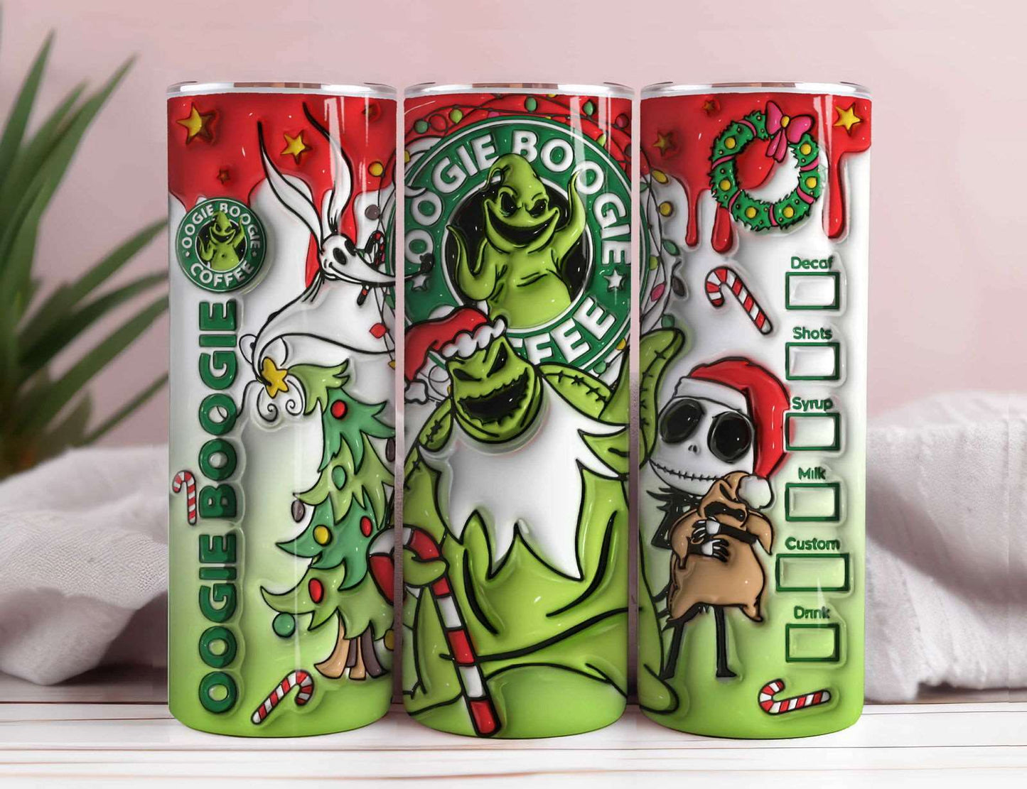 3D Inflated Christmas Tumbler Design Png 1
