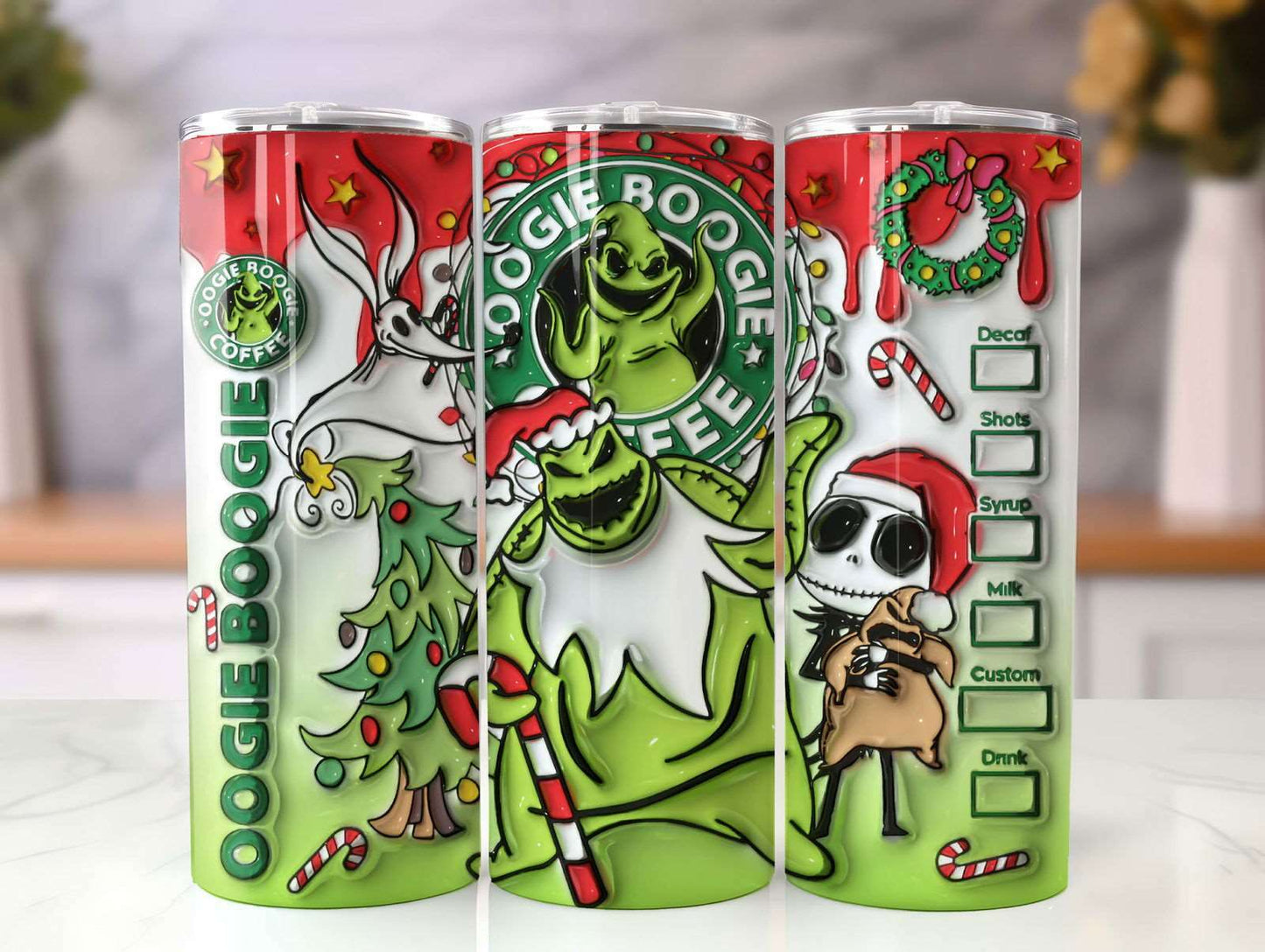 3D Inflated Christmas Tumbler Design Png 1