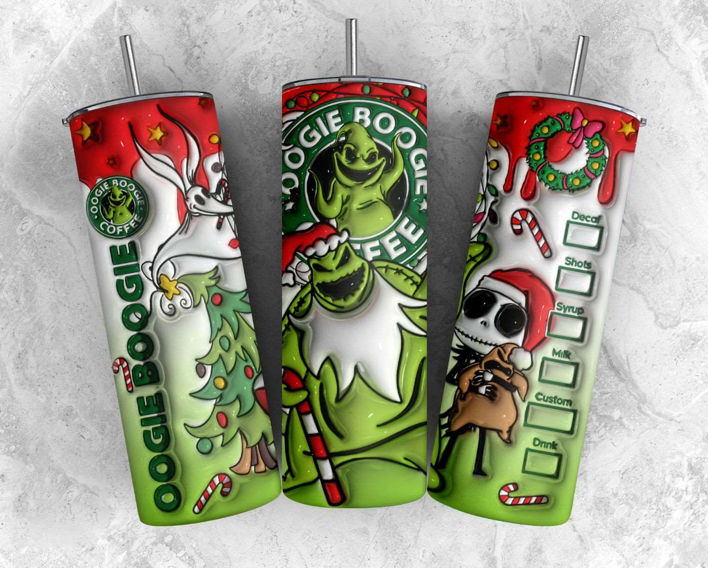 3D Inflated Christmas Tumbler Design Png 1