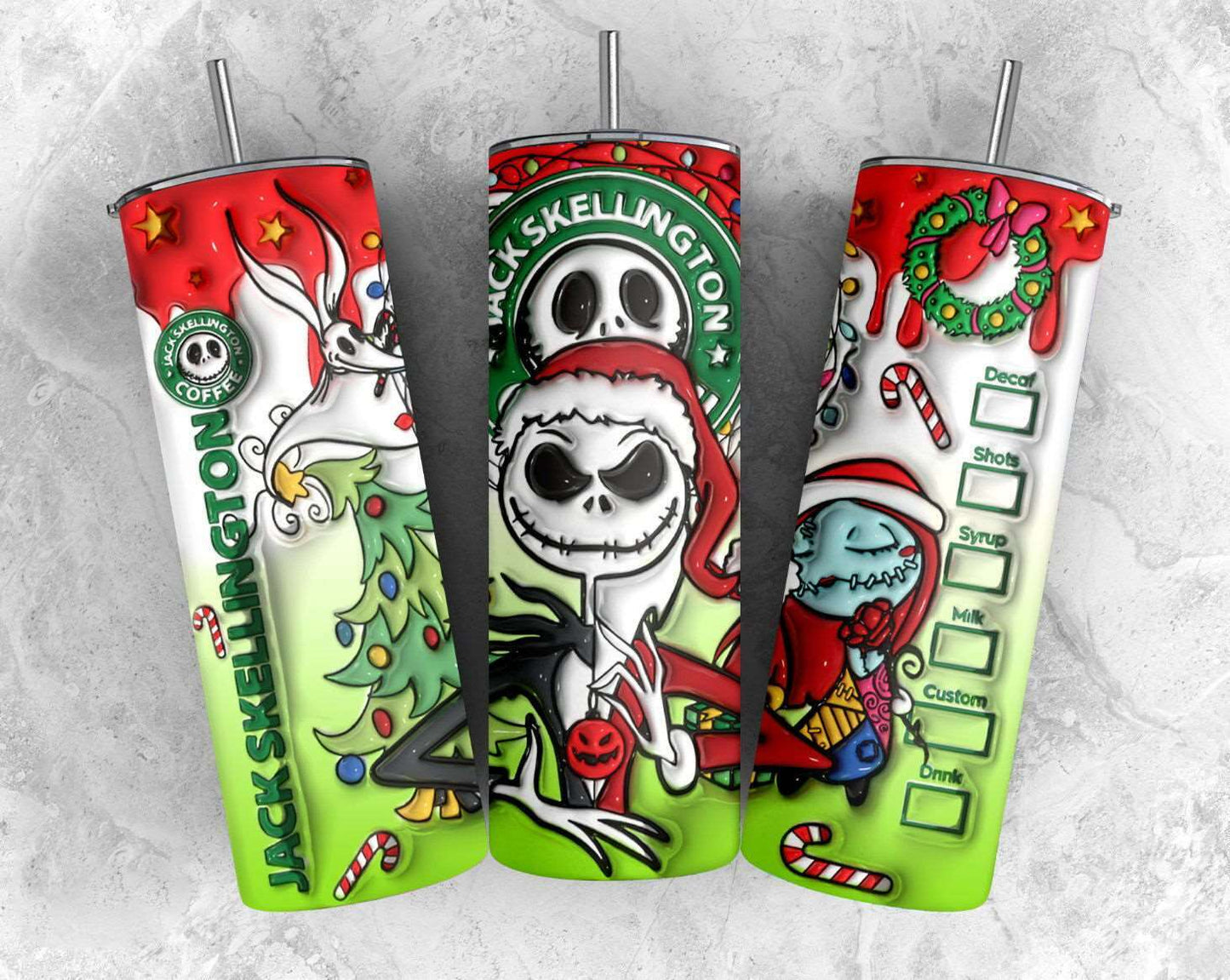 3D Inflated Christmas Tumbler Design Png 2