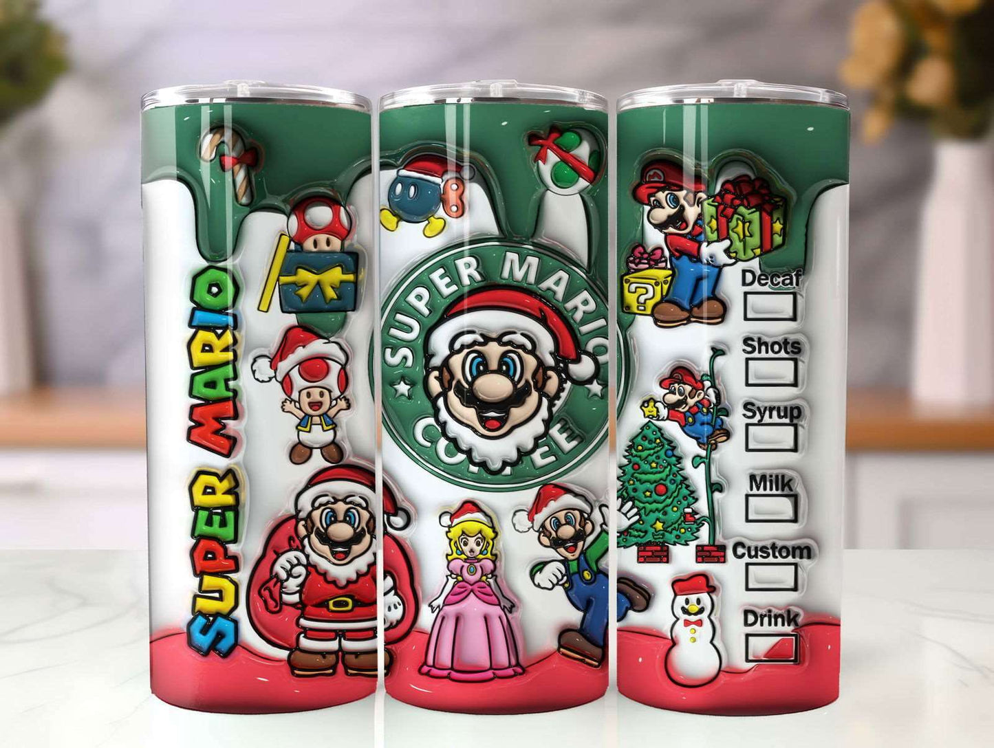 3D Inflated Christmas Tumbler Design Png 4