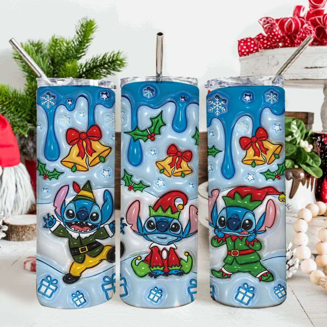 3D Inflated Christmas Tumbler Design Png 9