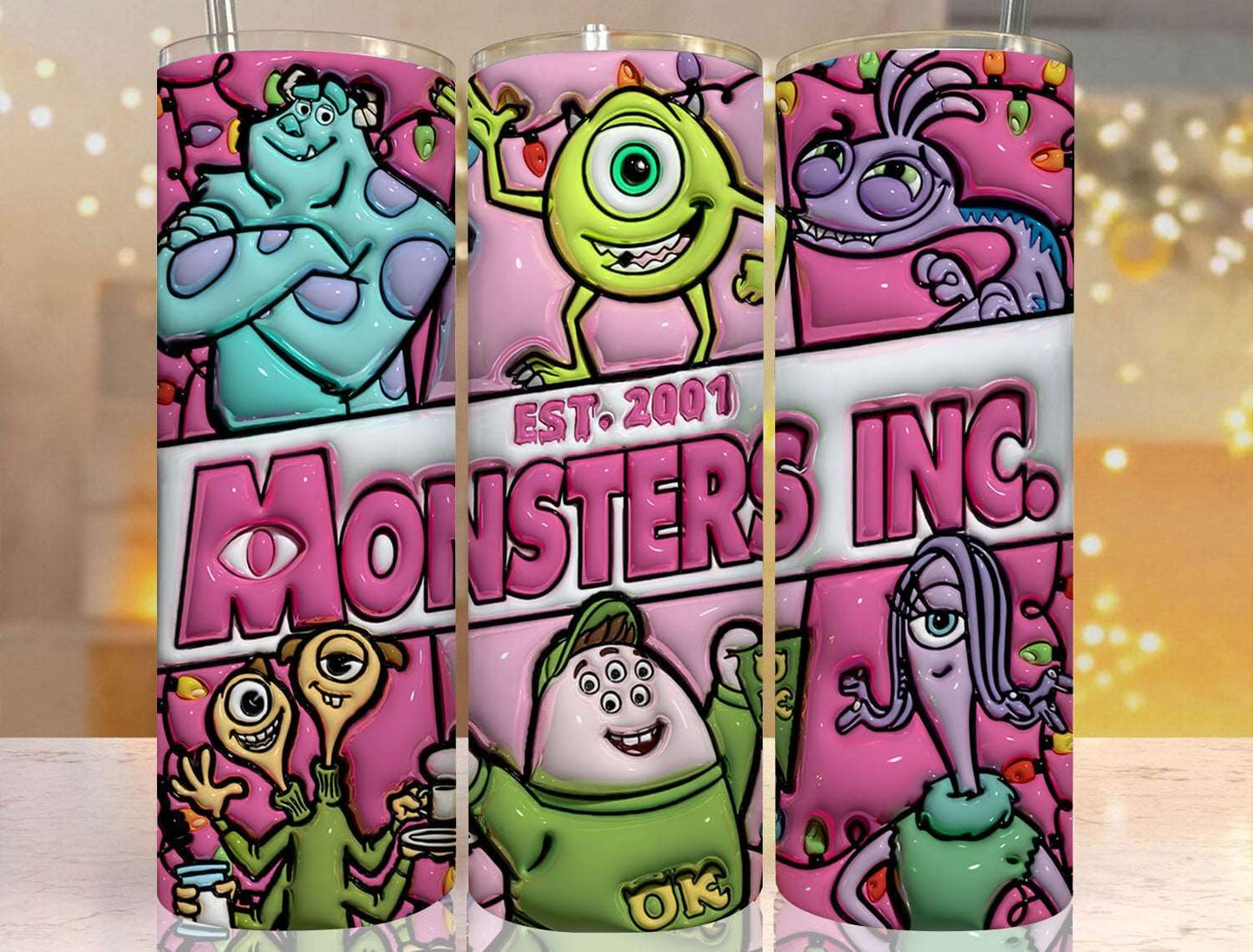 3D Inflated Christmas Tumbler Wrap Png, Tumbler Png