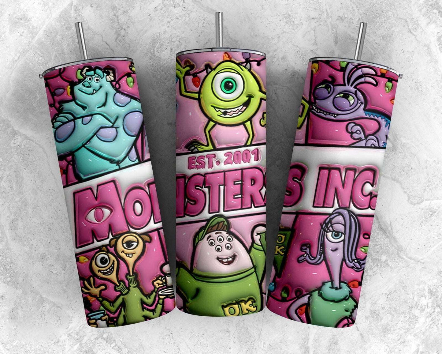 3D Inflated Christmas Tumbler Wrap Png, Tumbler Png