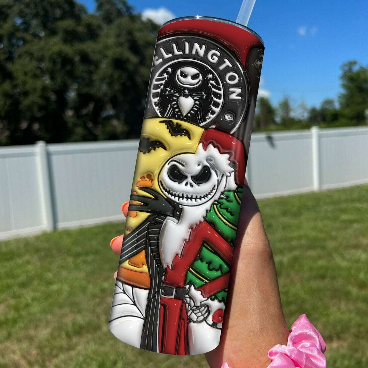3D Inflated Halloween Tumbler Wrap, Christmas Tumbler Png 1