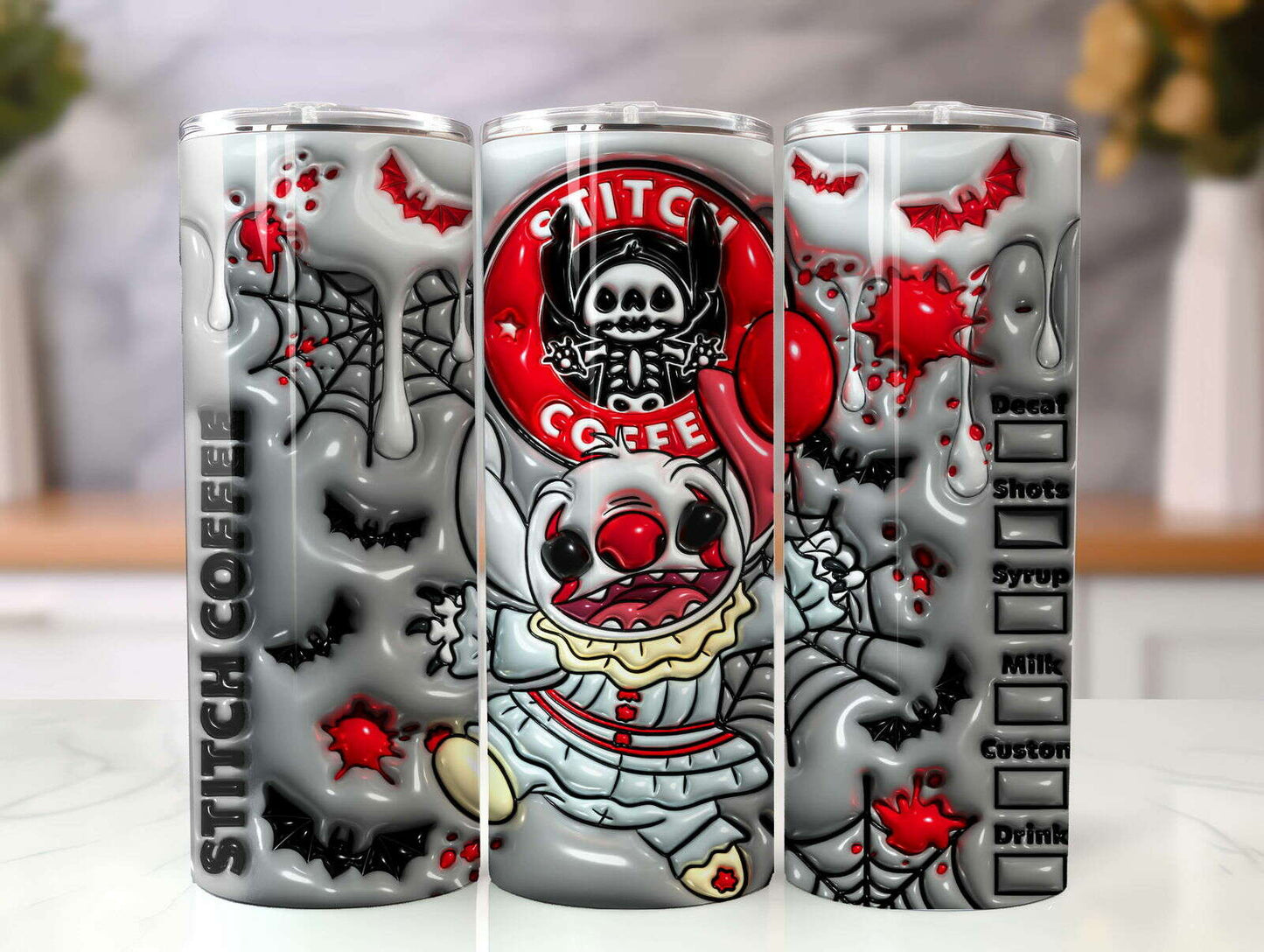 3D Inflated Halloween Tumbler Wrap, Christmas Tumbler Png 10