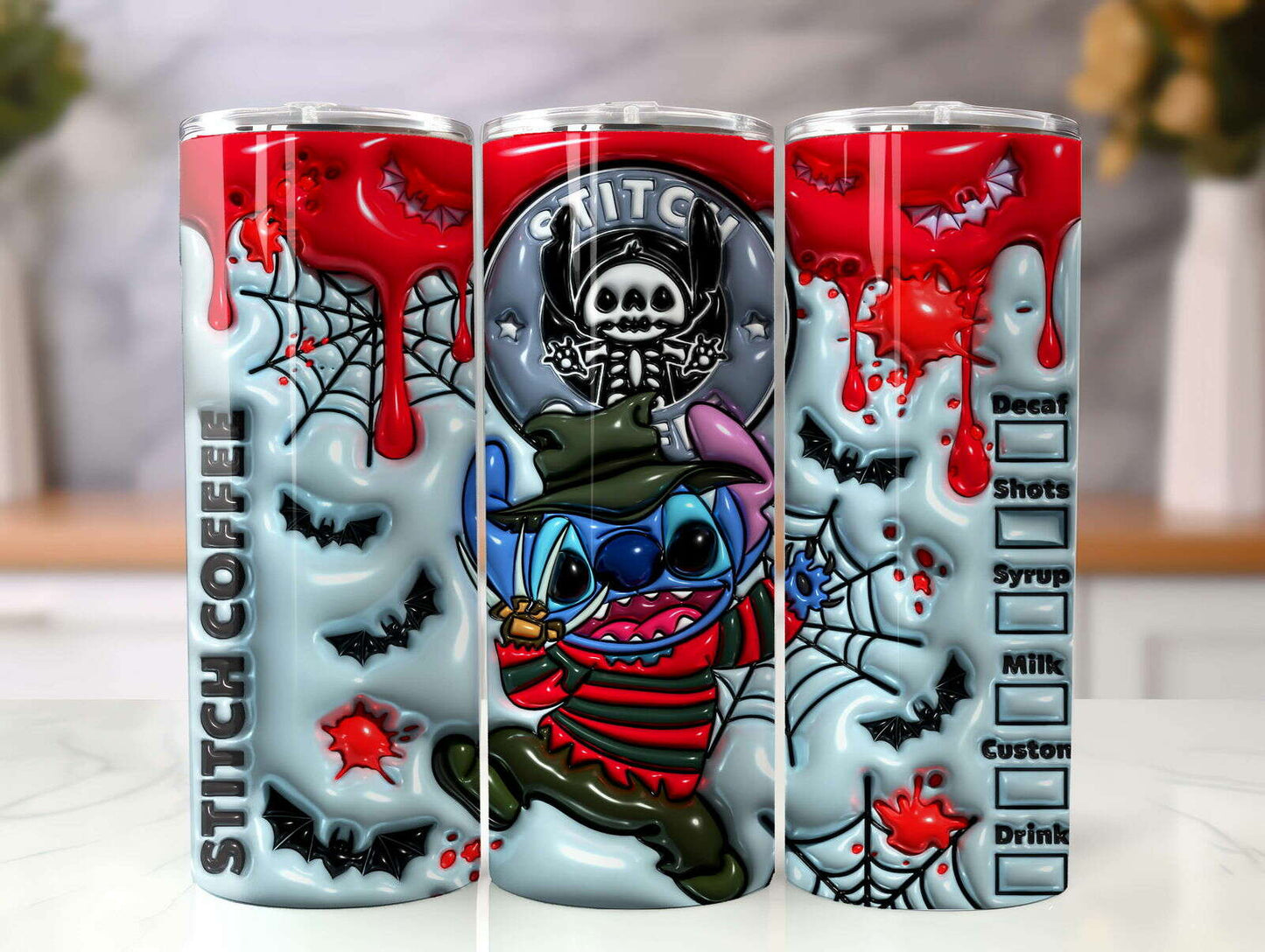 3D Inflated Halloween Tumbler Wrap, Christmas Tumbler Png 10