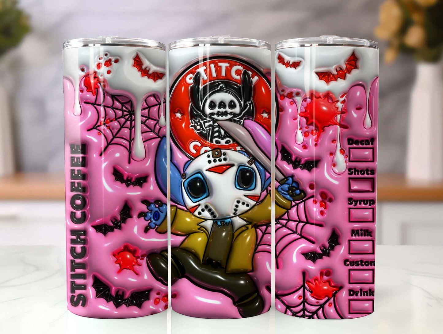 3D Inflated Halloween Tumbler Wrap, Christmas Tumbler Png 10