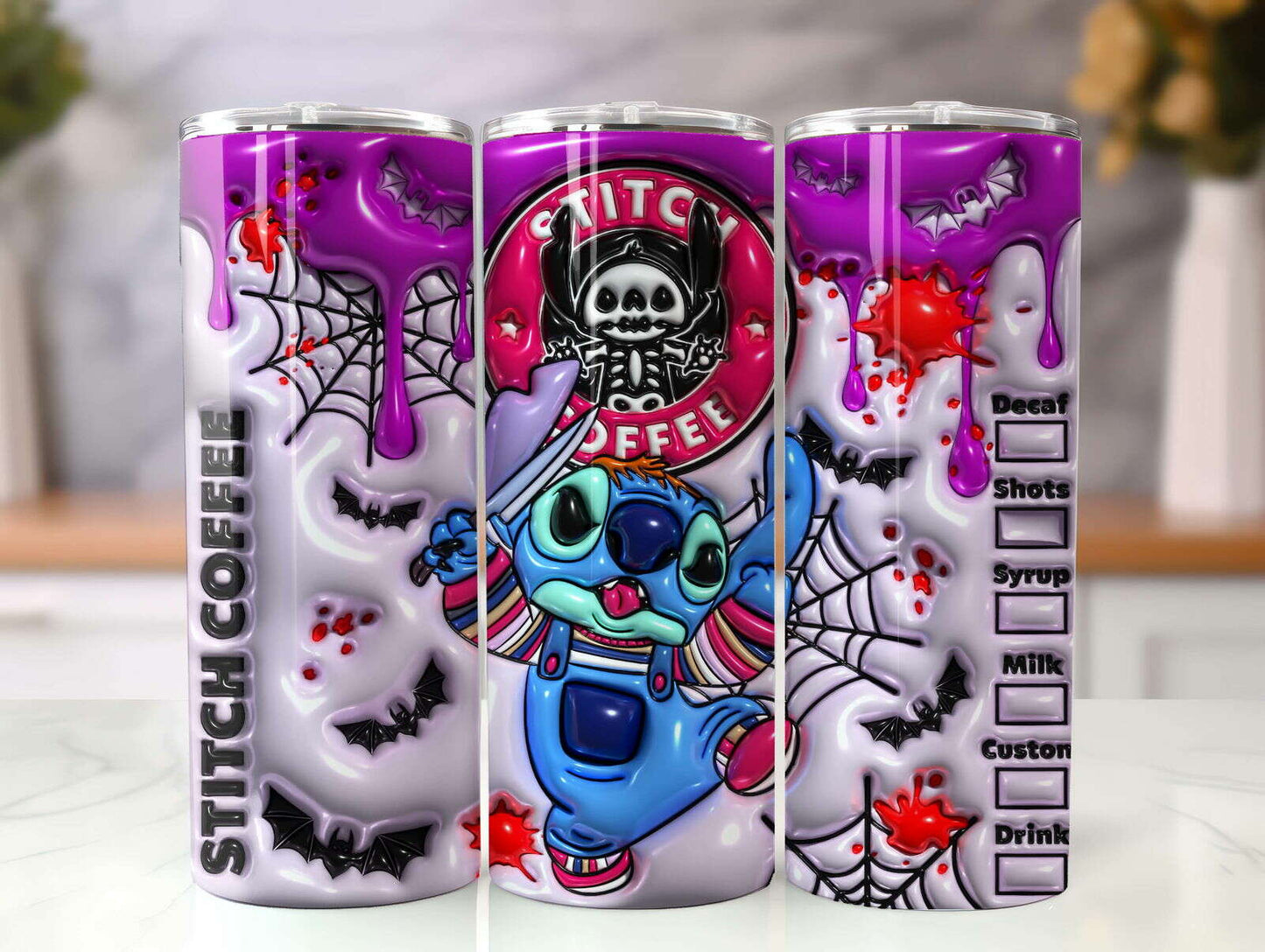 3D Inflated Halloween Tumbler Wrap, Christmas Tumbler Png 10