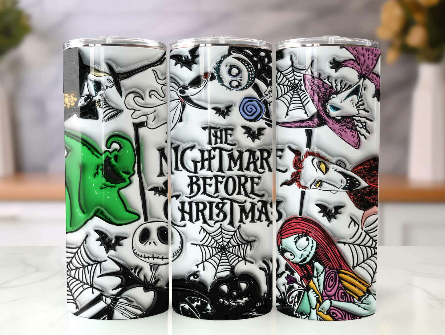 3D Inflated Halloween Tumbler Wrap, Christmas Tumbler Png 4
