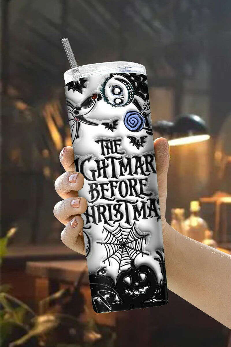 3D Inflated Halloween Tumbler Wrap, Christmas Tumbler Png 4
