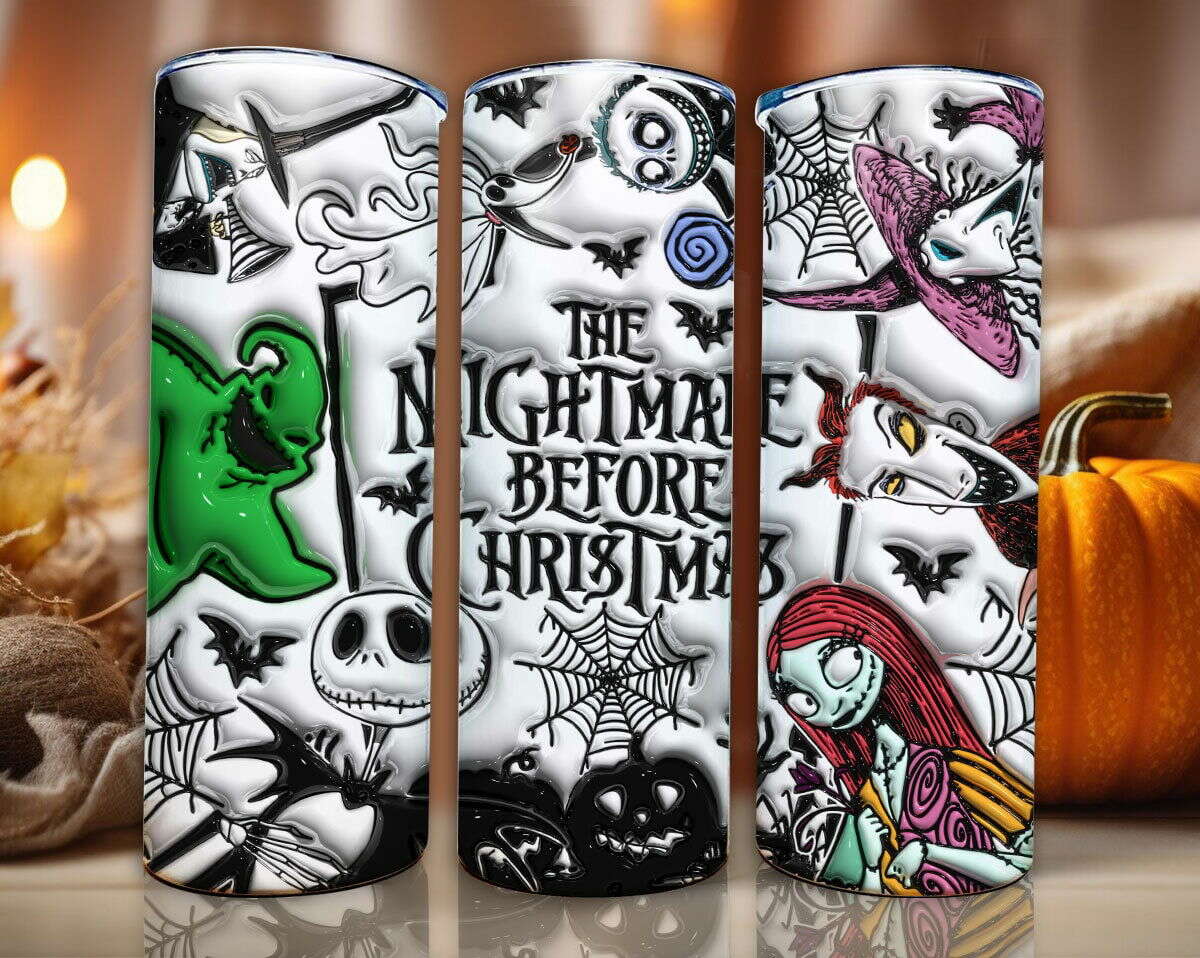 3D Inflated Halloween Tumbler Wrap, Christmas Tumbler Png 4
