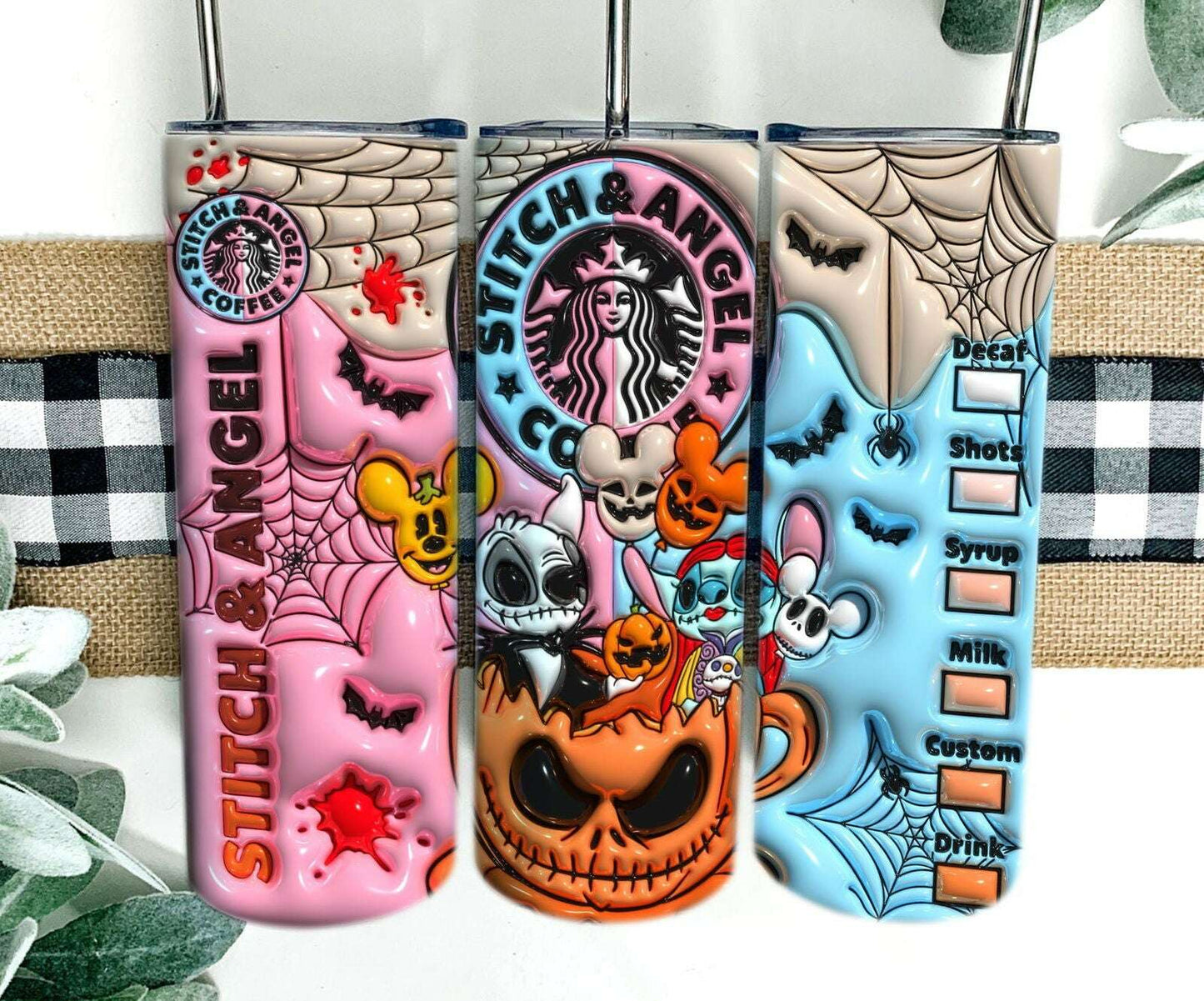 3D Inflated Halloween Tumbler Wrap, Christmas Tumbler Png 6