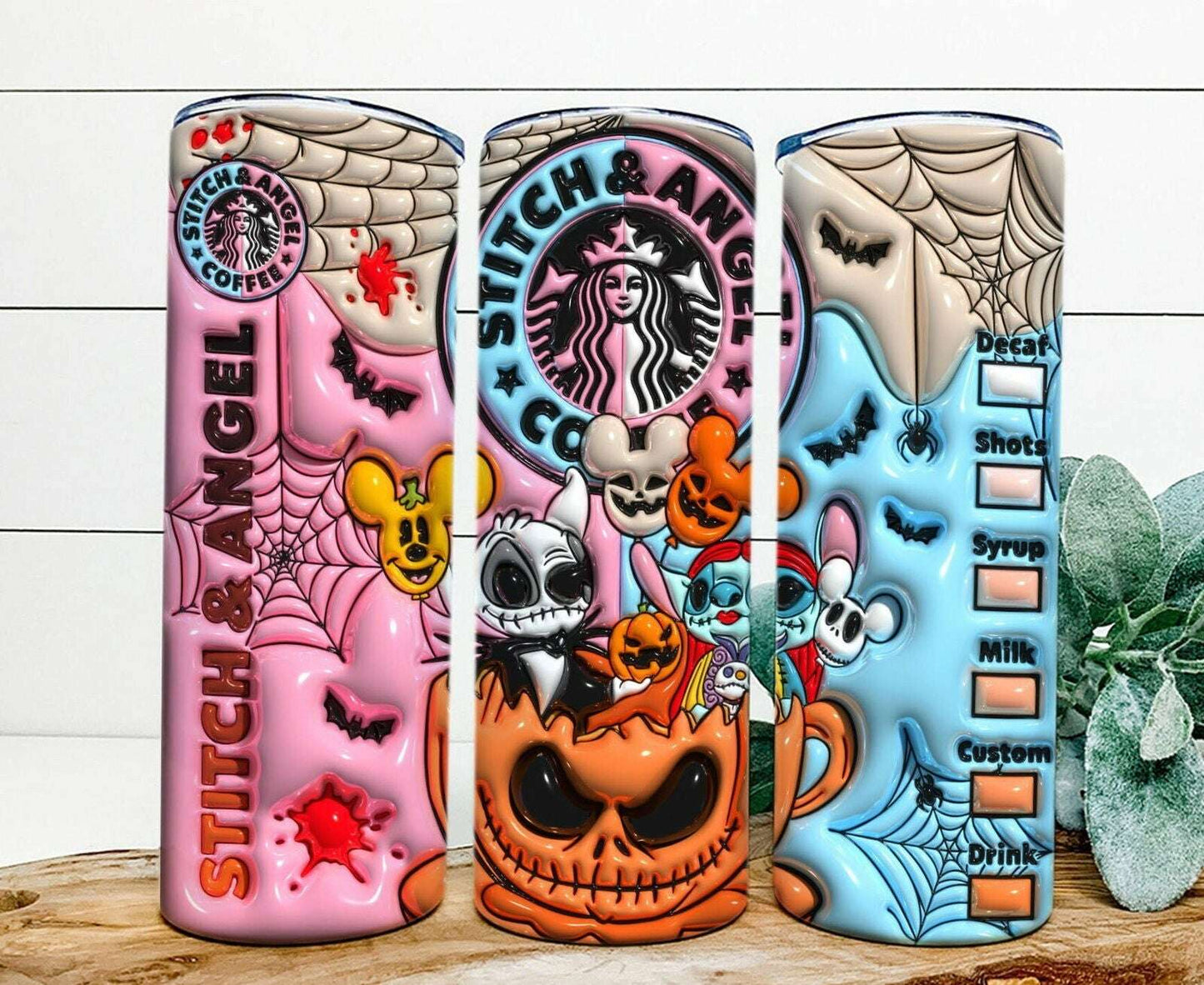 3D Inflated Halloween Tumbler Wrap, Christmas Tumbler Png 6