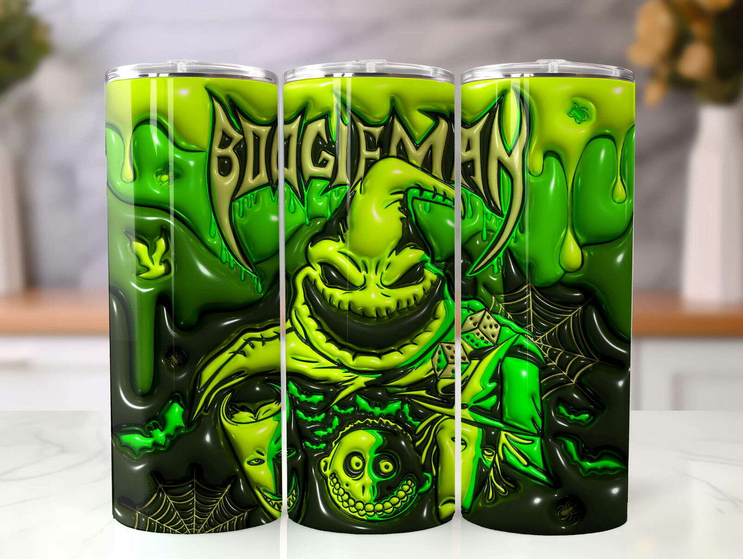 3D Inflated Halloween Tumbler Wrap, Christmas Tumbler Png 9