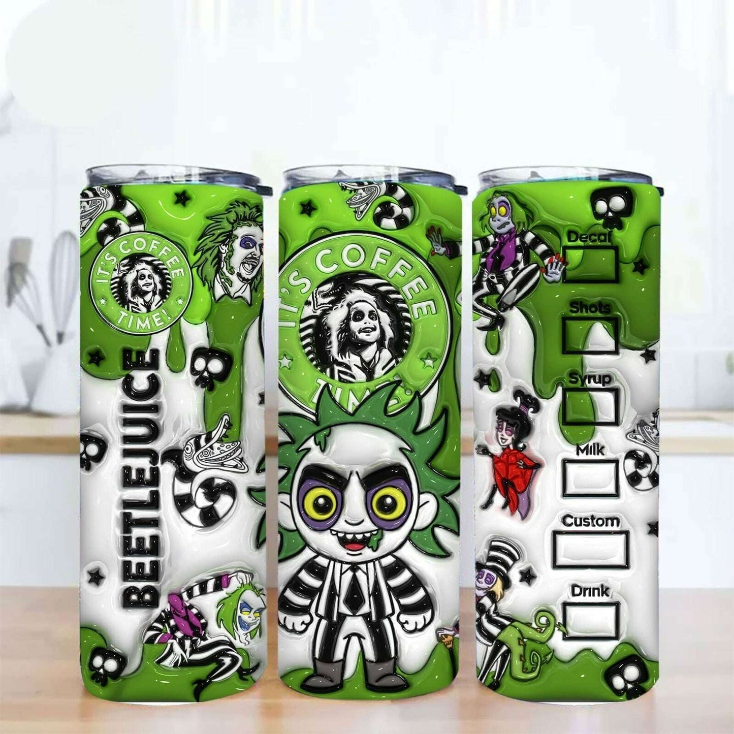 3D Inflated Horror Halloween Tumbler Wrap