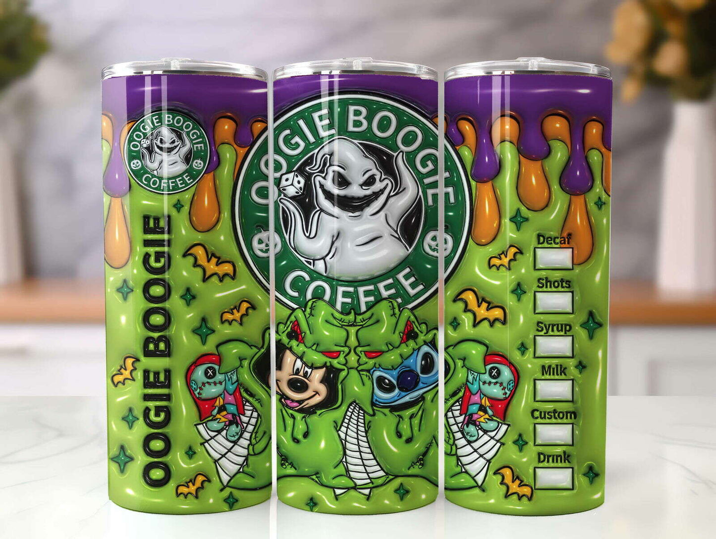 3D Inflated Horror Tumbler Wrap, 20oz Skinny Tumbler, Cartoon 3D Inflated 2