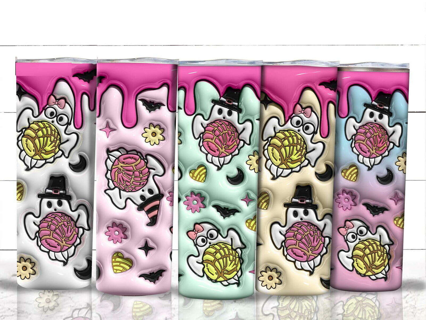 3D Inflated Tumbler, 20oz Skinny Tumbler, Mexican PNG, Halloween Png