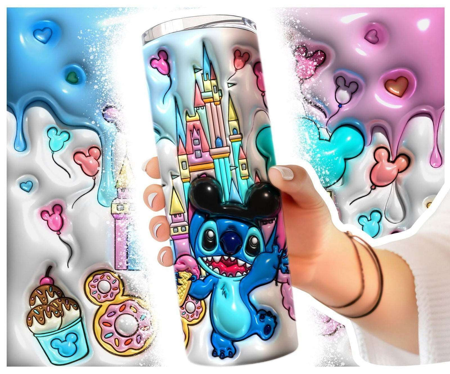 3D Inflated Tumbler, Castle Tumbler Wrap, 3D Inflated Tumbler, Snack Tumbler