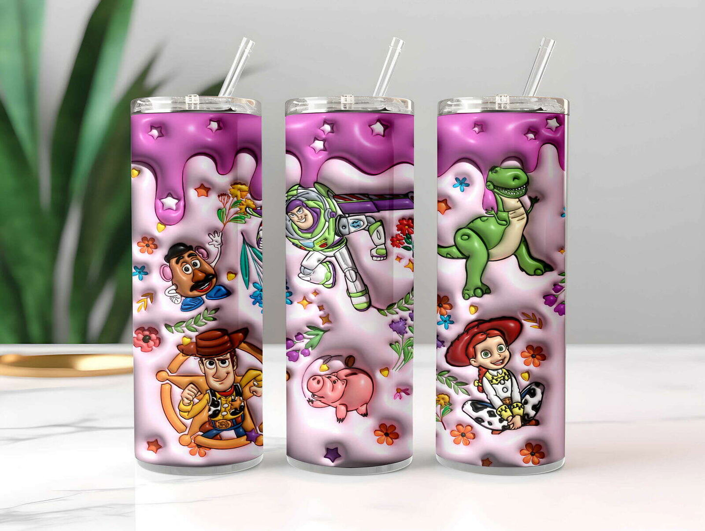 3D Inflated Tumbler, Movie Tumbler, Inflated Tumbler, 3D Tumbler Wrap 20oz Skinny 1
