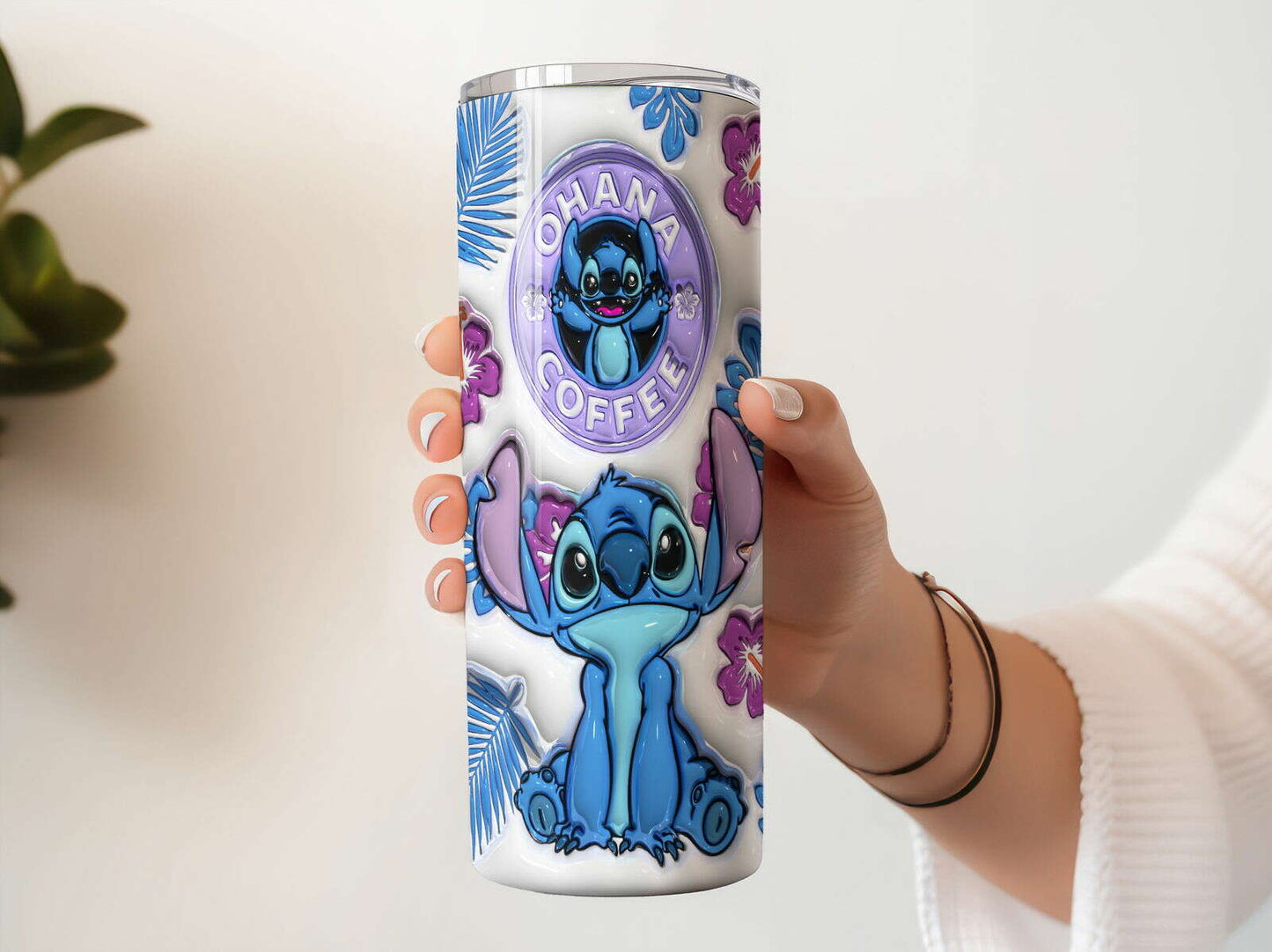 3D Inflated Tumbler Wrap, Coffee Design Tumbler