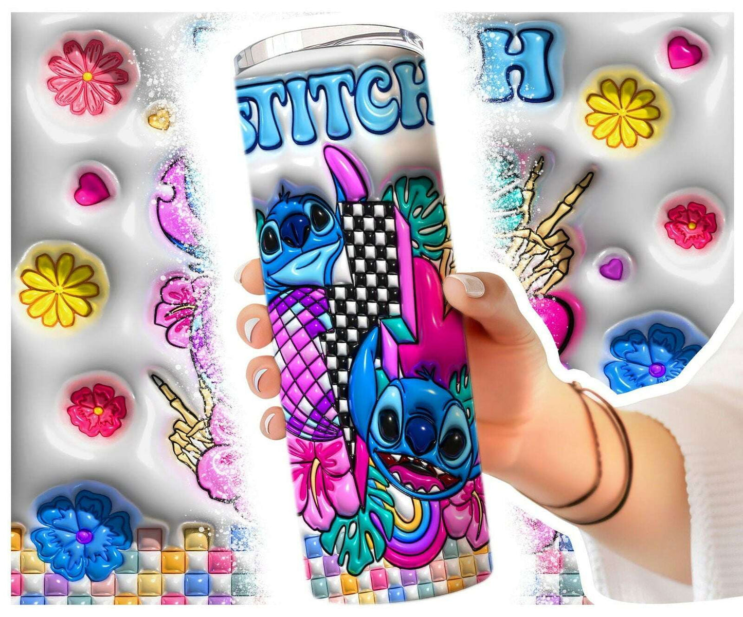 3D Inflated Tumbler Wrap, Design Tumbler, 3D Puffy Tumbler Wrap 7