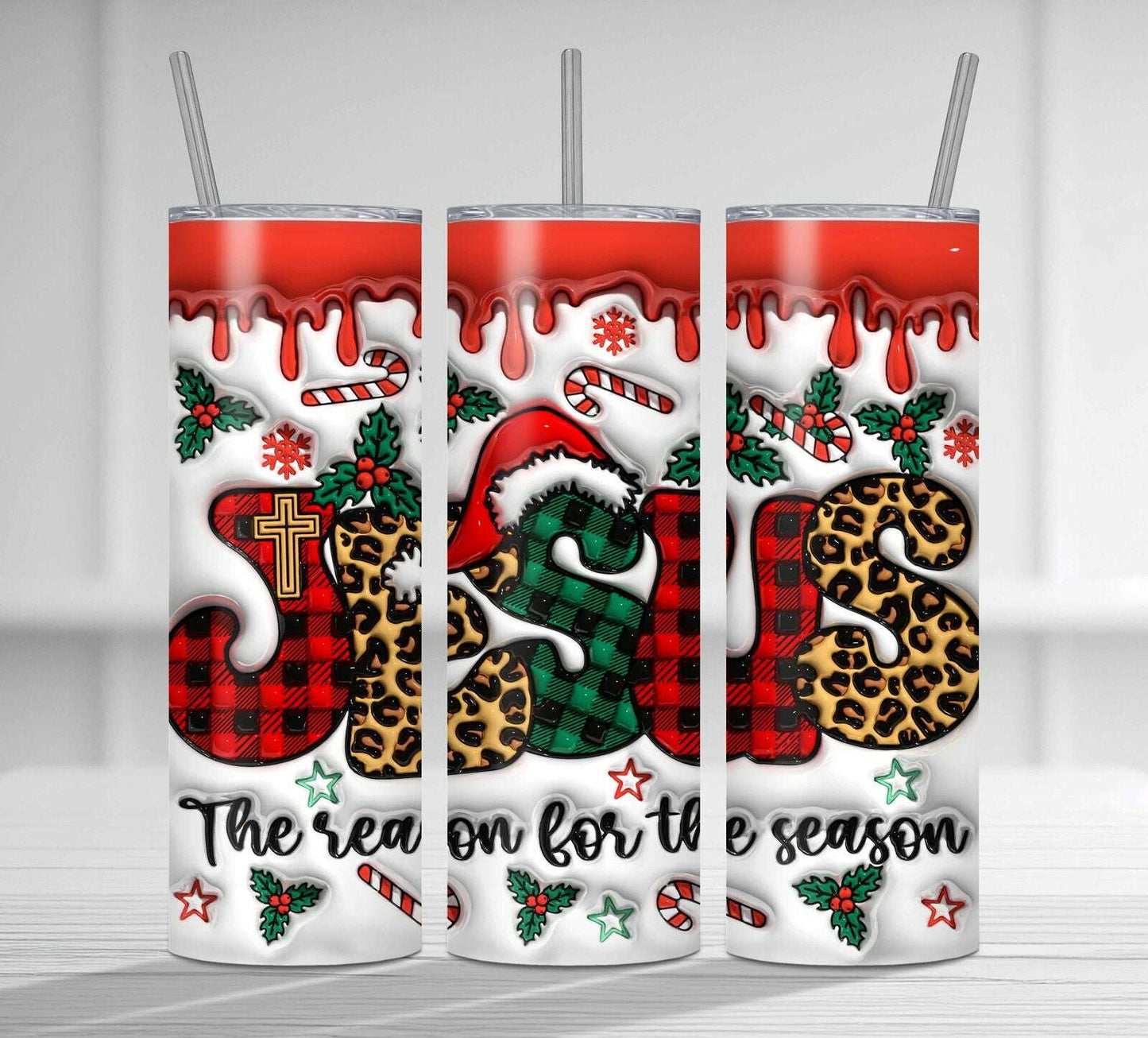 3D Inflated Tumbler Wrap, Faith Christmas The Season