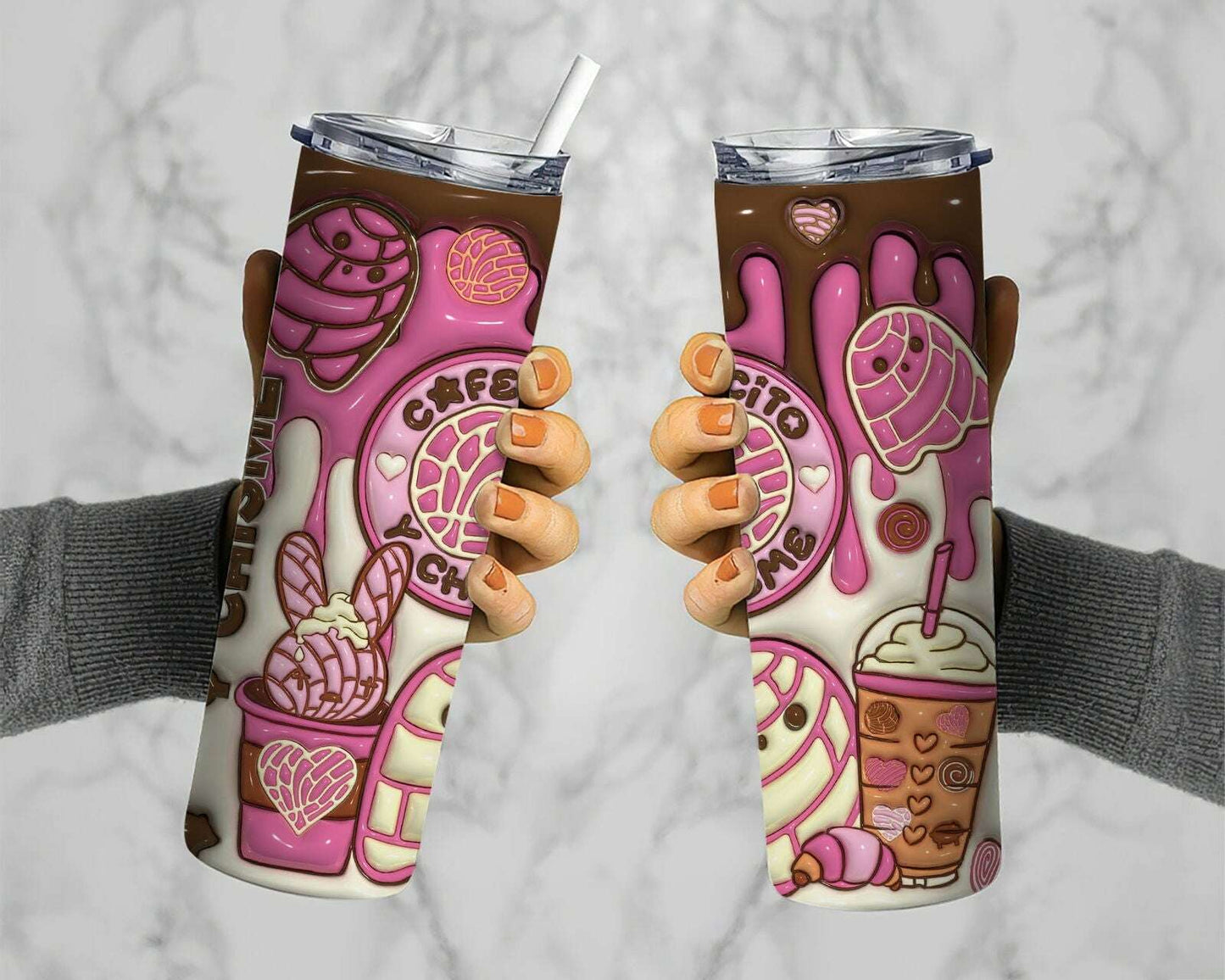3D Inflated Tumbler Wrap, Mexican Halloween 3