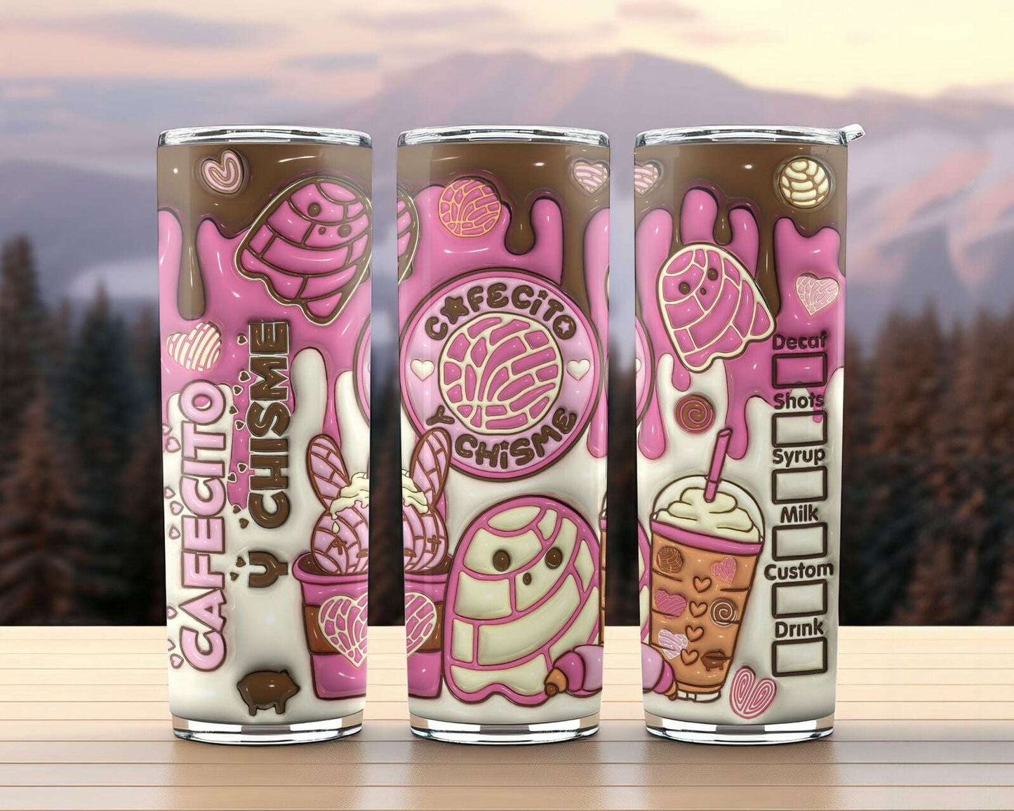 3D Inflated Tumbler Wrap, Mexican Halloween 3