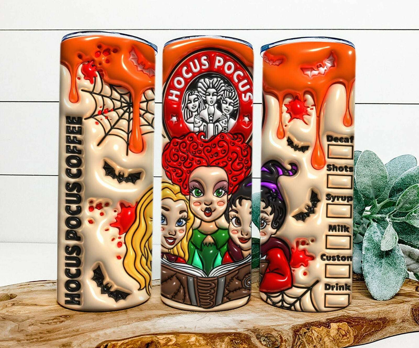 3D inflated tumbler wrap Tumbler Wrap Bundle, 20oz Skinny Tumbler Wrap Halloween