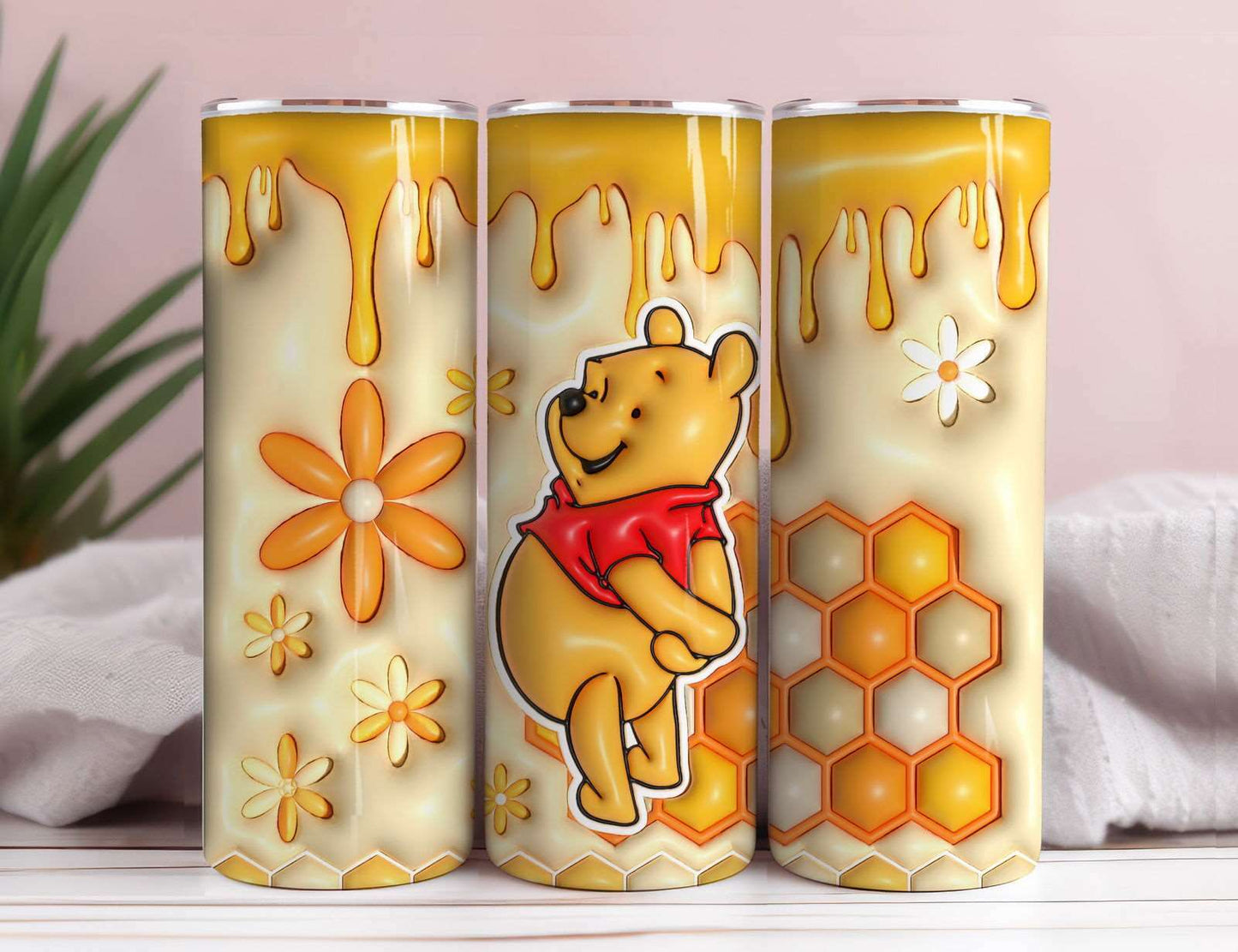3D Inflated Tumbler Wrap, Winnie Inflated Tumbler Wrap 3