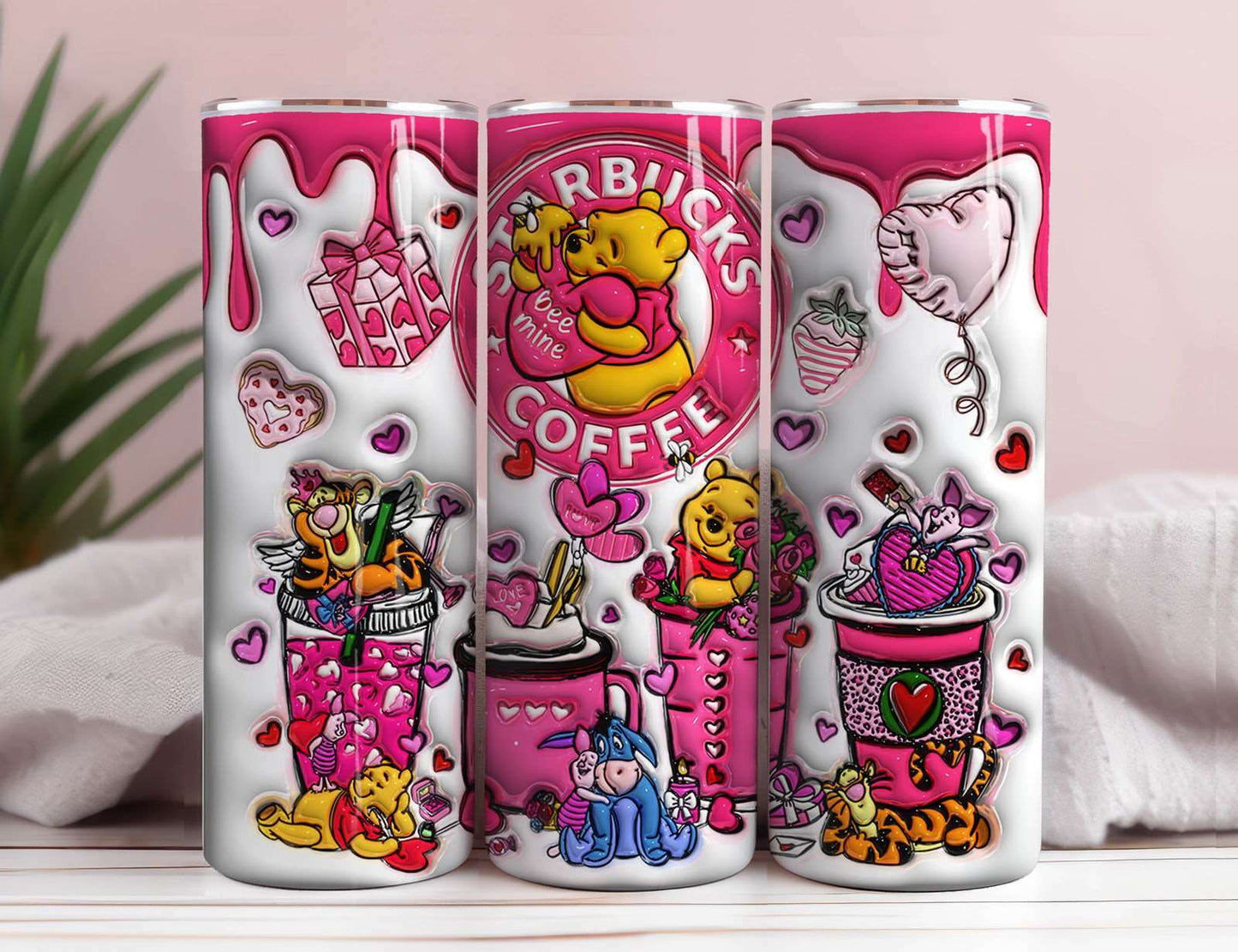 3D Inflated Valentine Tumbler Wrap, Happy Valentine,Png Download 2