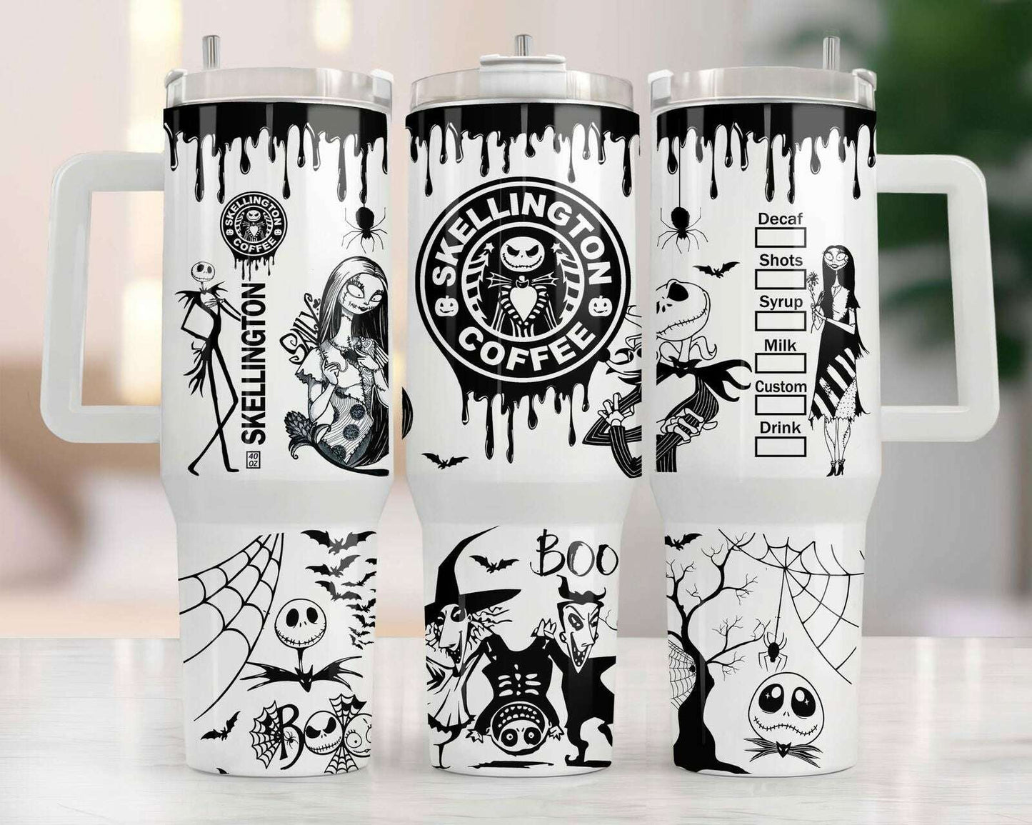 40oz Tumbler Wrap, Halloween Tumbler Wrap, Halloween Tumbler,Nightmare Before Christmas Wrap
