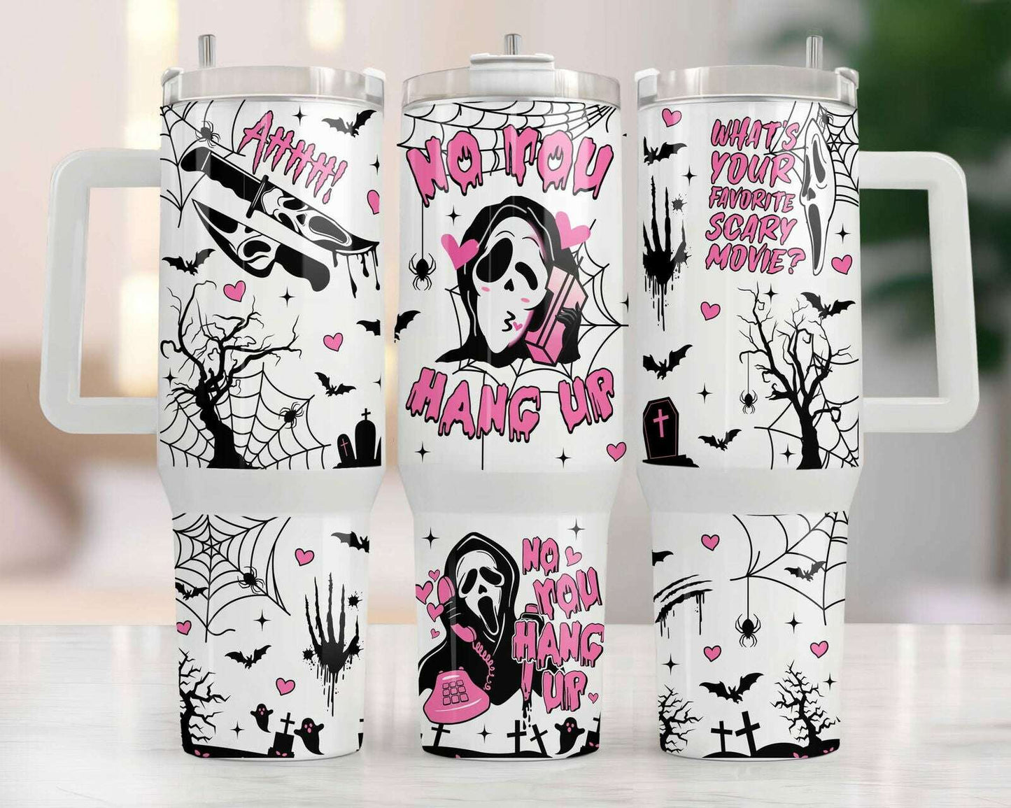 40oz Tumbler Wrap Png, Halloween 2 pieces 40 oz Tumbler Png, Horror 40oz Tumbler Png Sublimation Designs