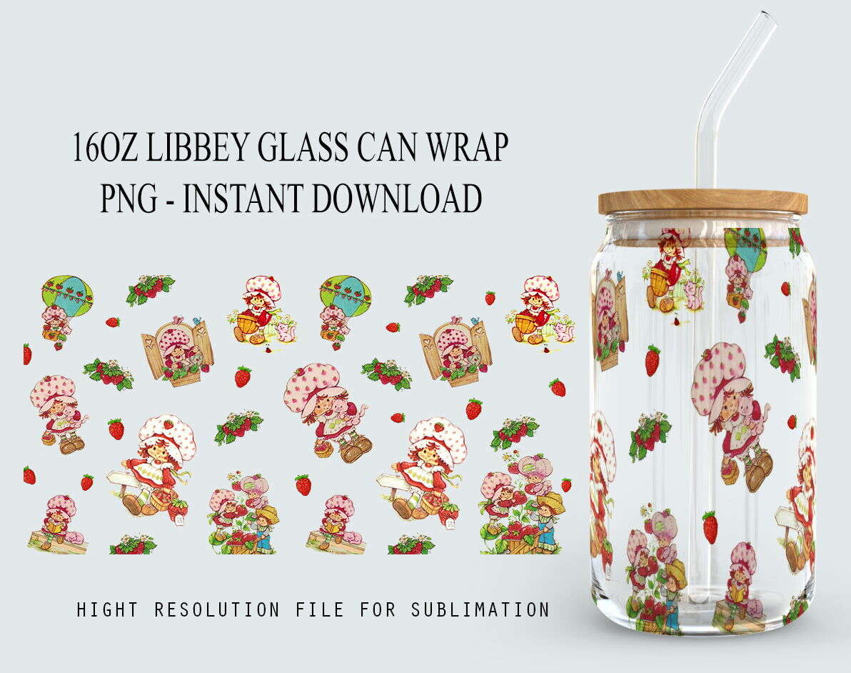 80s Cartoon Can Glass, Cartoon 16oz Can Glass Wrap Design, Retro Cartoon 80s Tumbler