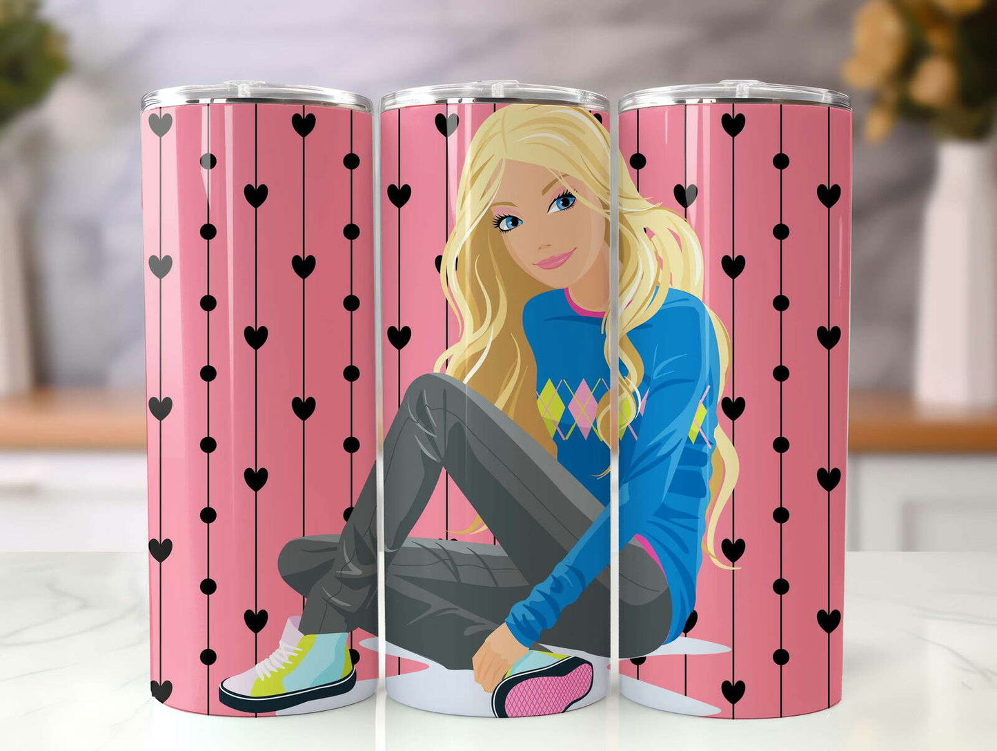 BB Tumbler Wrap, 20oz Straight Skinny Wrap, Sublimation Design 60