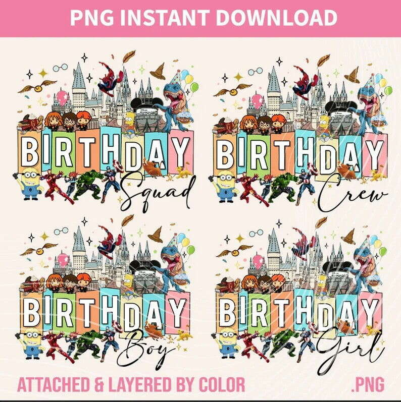 Birthday Squad Bundle Png, Design for Shirt