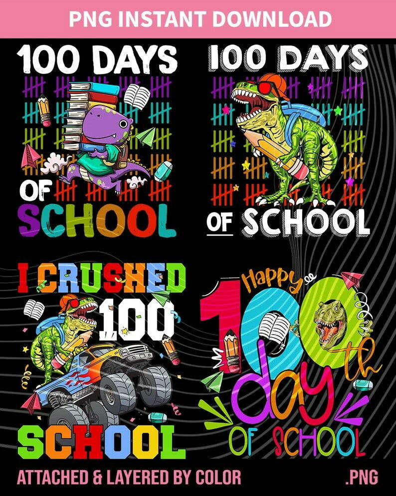 Bundle 100 Days of School Png