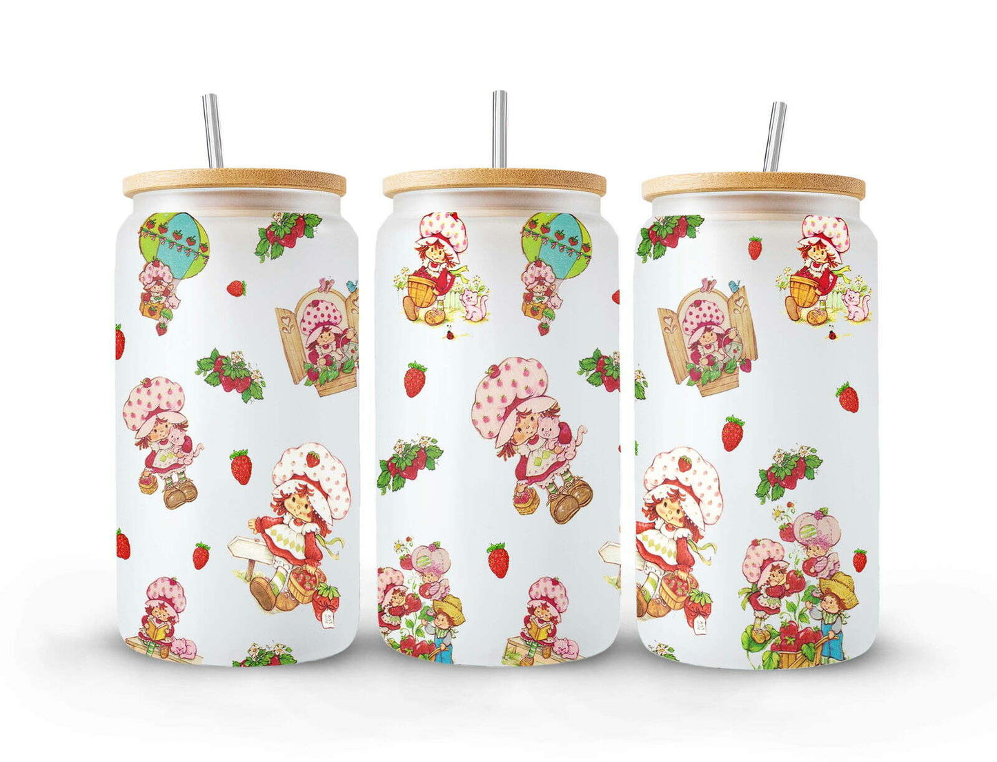 Bundle 80s Cartoon 16oz Glass Can Wrap, 16oz Libbey Can Glass PNG